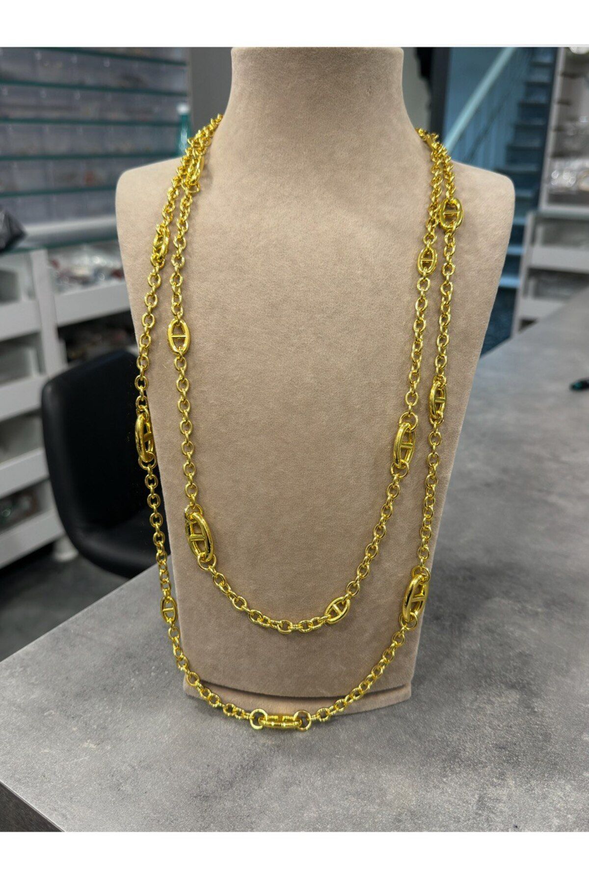 Harzem jewelry çelik uzun holye