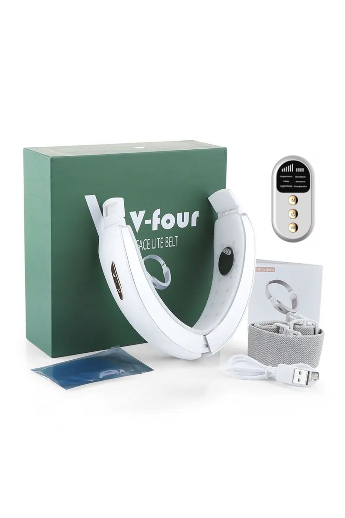 Influential Tech-V-Model Face Slimming Device, EMS, Infrared, Heating, 10 Levels, Remote, 750mAh, White 1