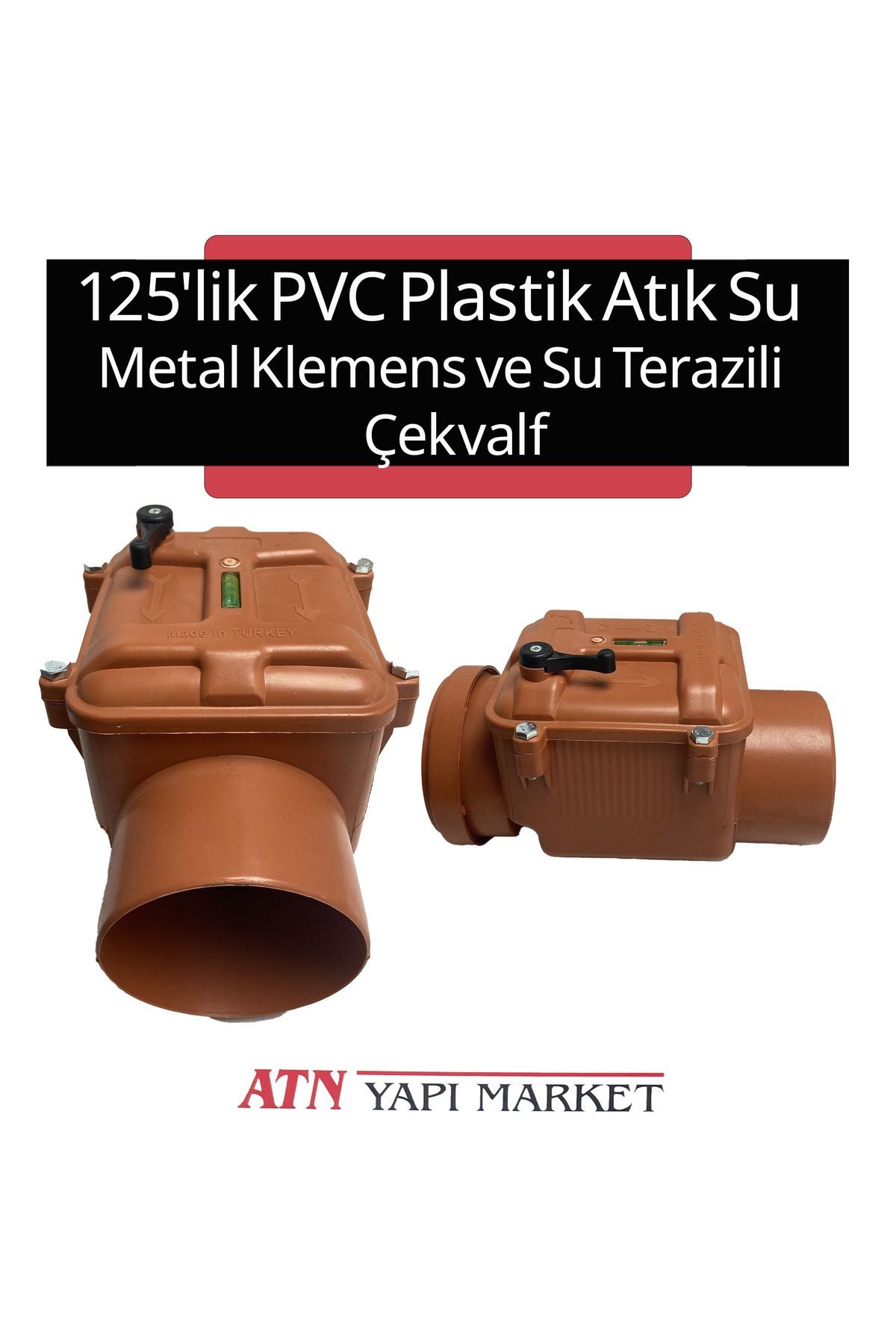LUX WARES 125'lik PVC Plastik Atık Su Metal Klepeli Çekvalf – Geri Akış ve Koku Önleyici
