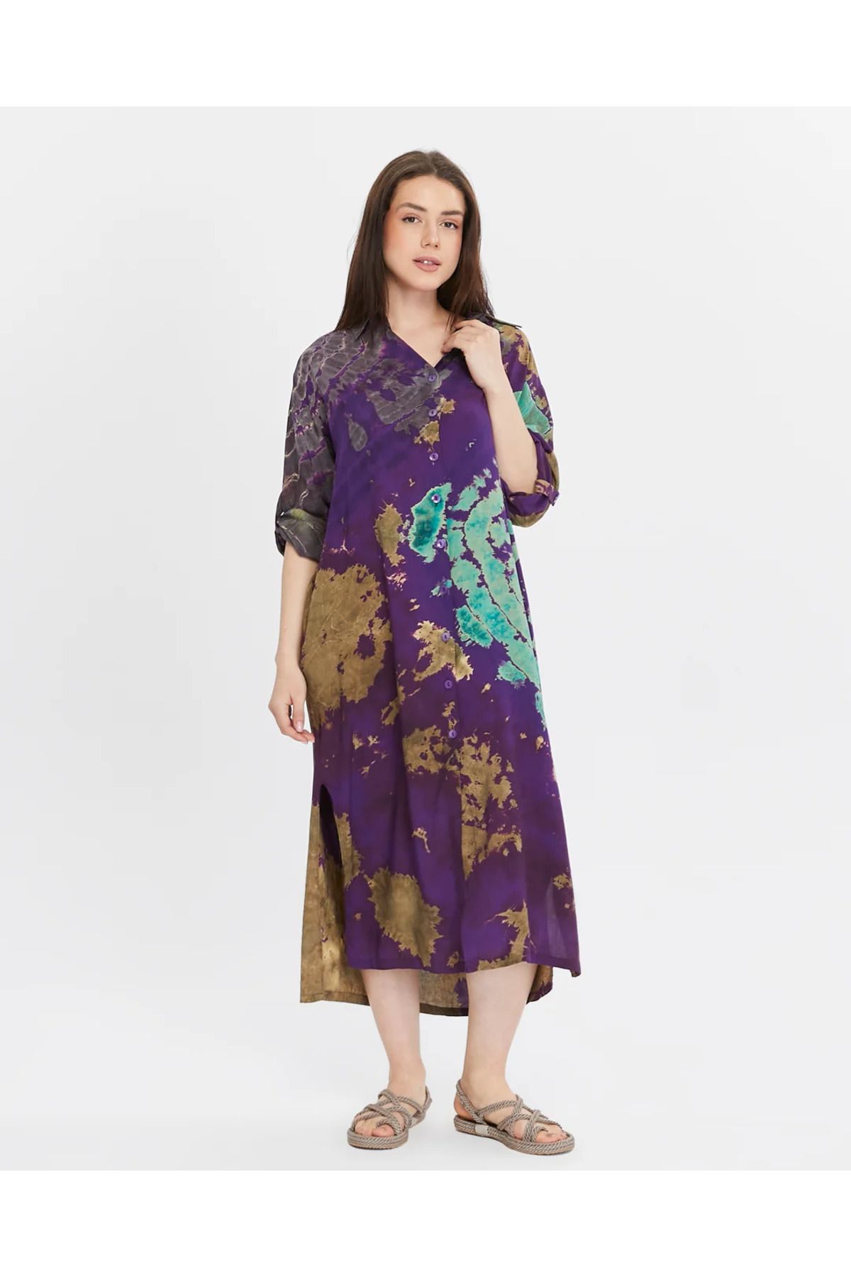 Butik Ayseba BUTİK AYSEBA İPEK VİSKON BATİK GÖMLEK ELBİSE