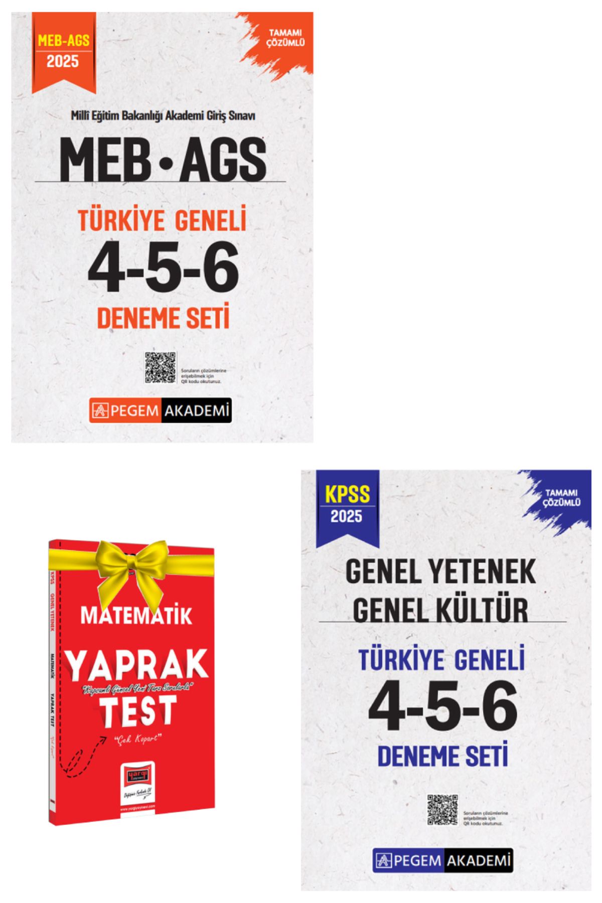 Pegem Akademi Yayıncılık 2025 Pegem MEB AGS Türkiye Geneli Deneme Sınavları+KPSS GYGK Türkiye Geneli Deneme Seti+Hediye