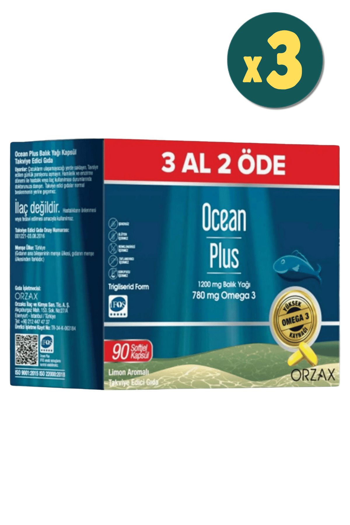 Ocean Plus 1200 mg 100 Softjel - %25 3 Adet