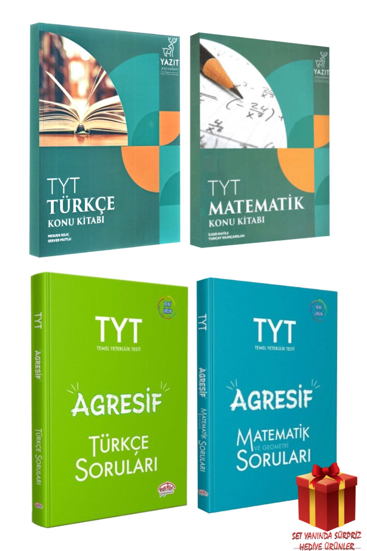 Yazıt Yayınları TYT Türkçe - Matematik Konu Kitabı+ Editör Agresif Türkçe - Matematik Soru Bankası+ Hediye