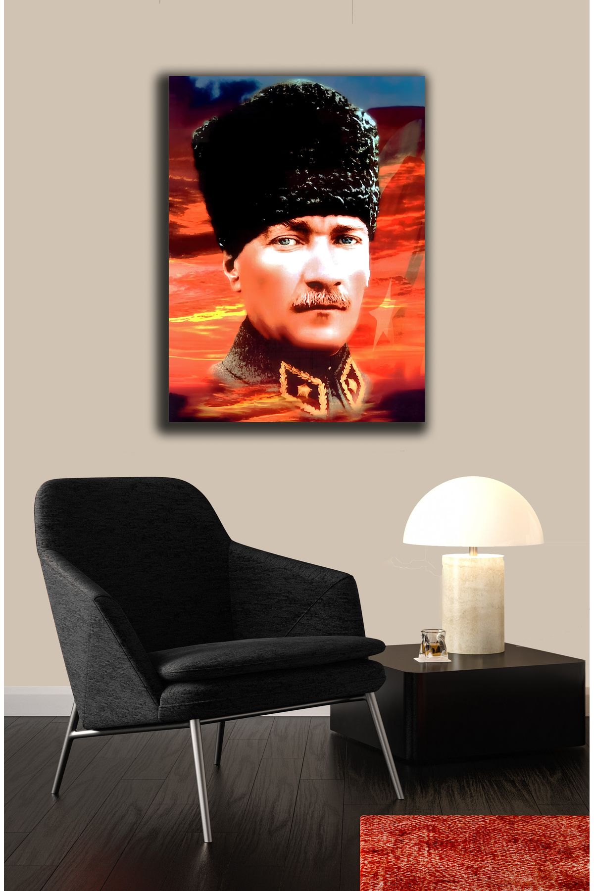 PRİME Concept Atatürk Kanvas tablo ev ofis dekorasyonu %100 pamuklu orijinal dokulu