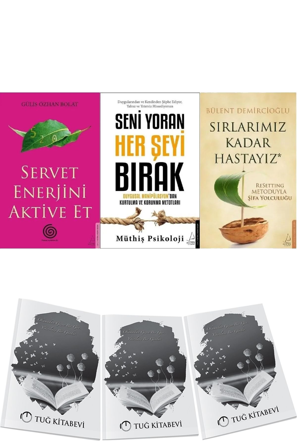 Destek Yayınları Servet Enerjini Aktive Et-Seni Yoran Her Şeyi Bırak-Sırlarımız Kadar Hastayız 3lü Set + Hediyeli