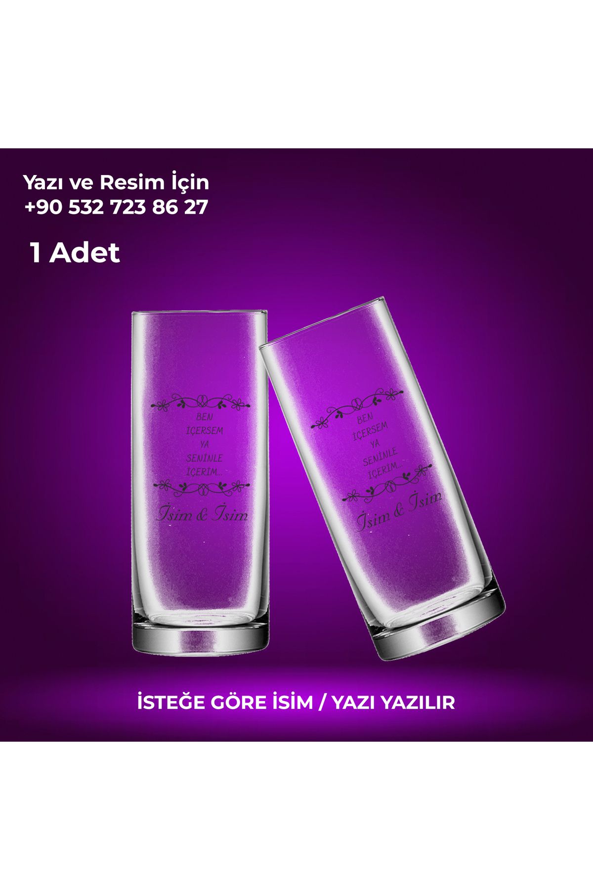 Ceymas Hediyelik Kişiye Özel İsimli Ben Sana İçerim Bardağı