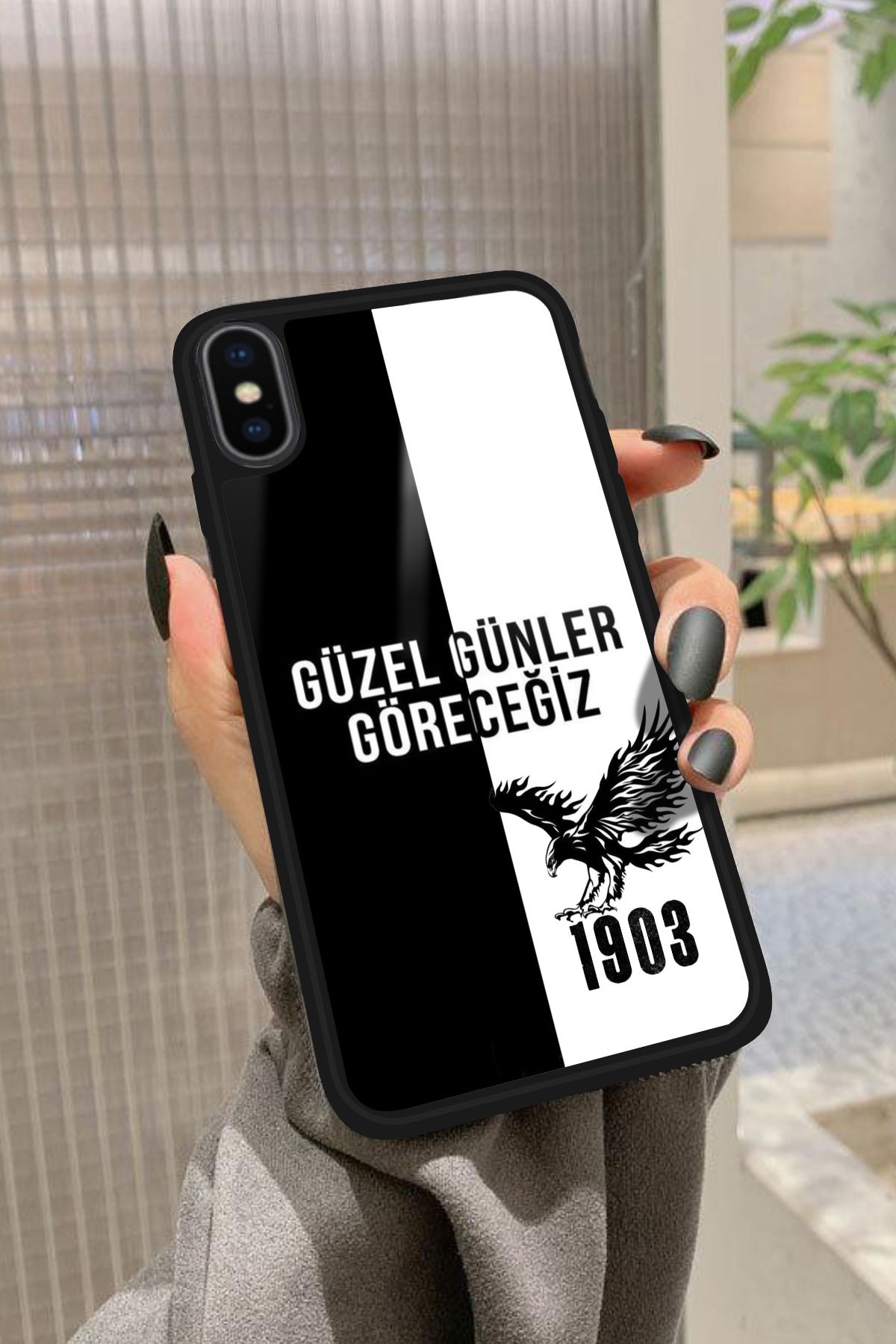 Snacase iPhone X Uyumlu Taraftar Sözü Yazılı Glossy Premium Kılıf