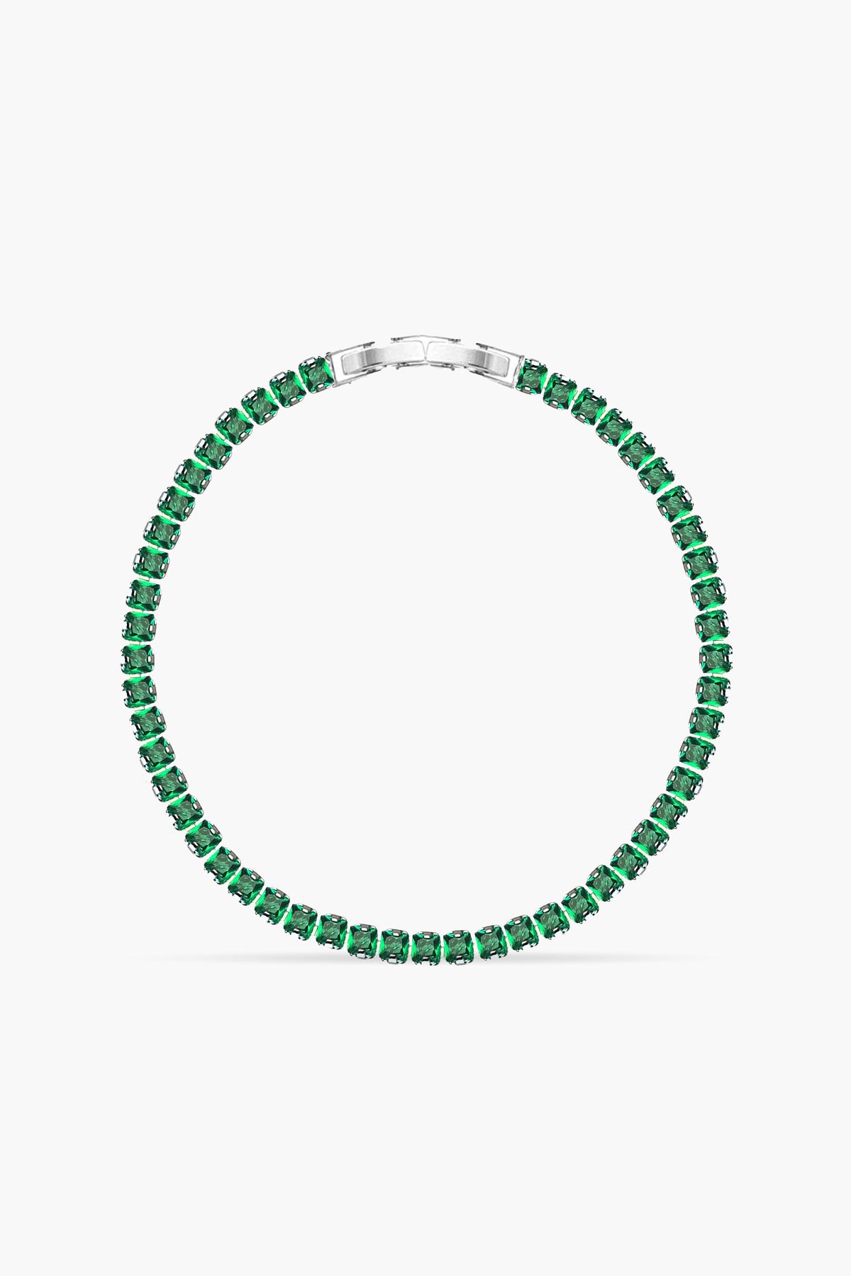Atelier Duygu 3MM | Green Princess Cut Bileklik