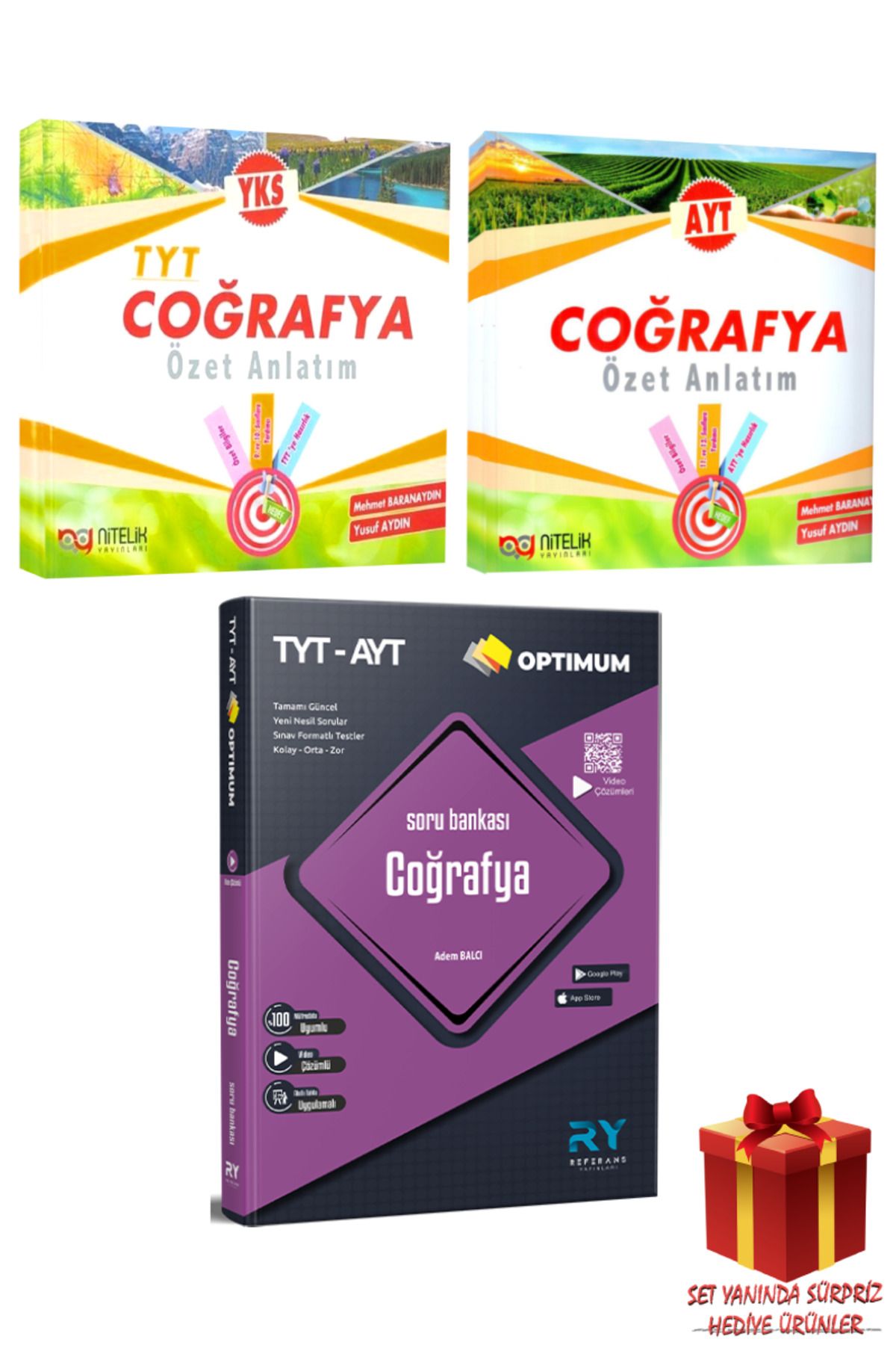 Nitelik Yayınları TYT Coğrafya Özet Anlatım+ AYT Coğrafya Özet Anlatım+ Referans TYT AYT Optimum Coğrafya Soru Bankası