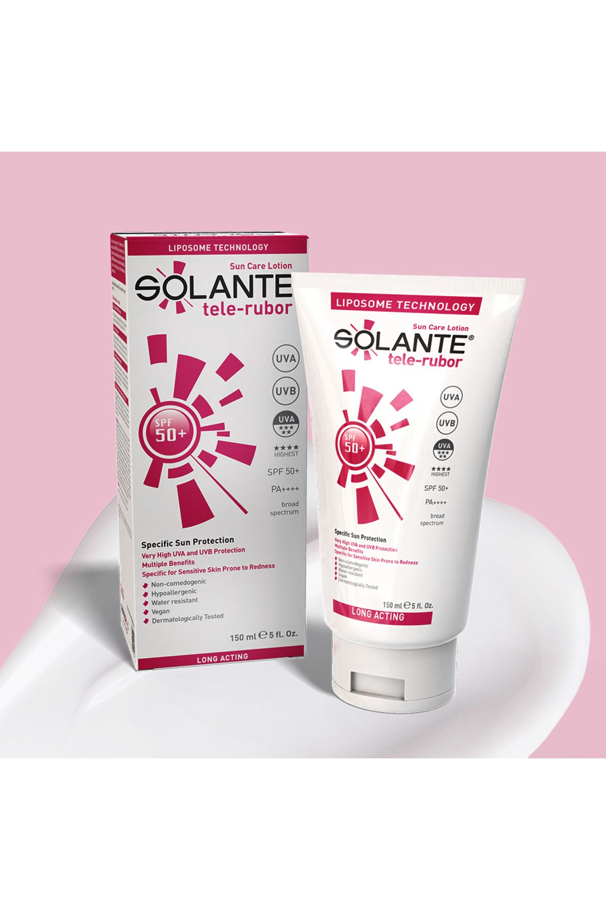 Solante Tele-rubor SPF 50+ Losyon 150 ml - Hassas Ve Kızarıklığa Yatkın Ciltlere Özel