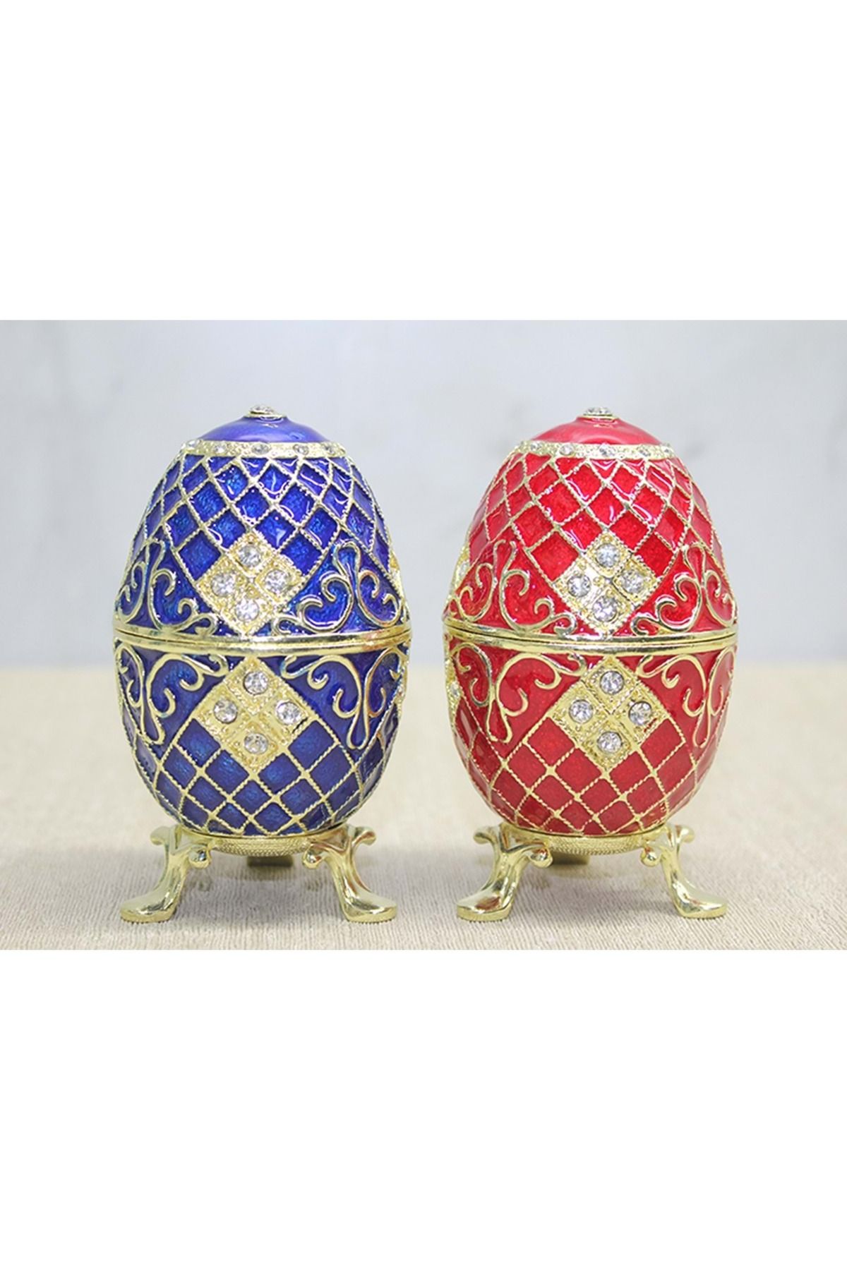 Store Sıvaroskı Taşlı Dekoratif Yumurta 11 cm | El Yapımı Kristalli Vitrin ve Ev Dekorasyon Objeleri