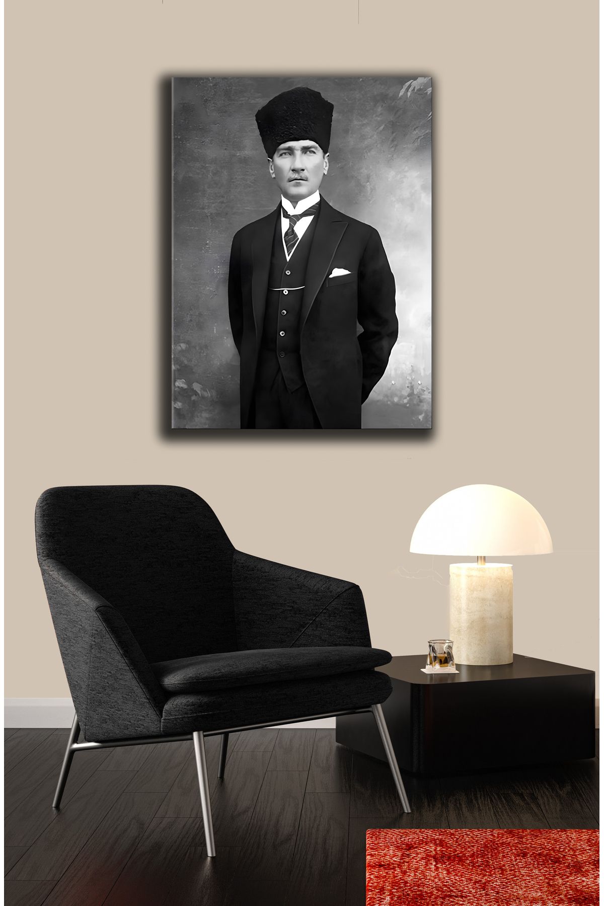 PRİME Concept Atatürk Kanvas tablo ev ofis dekorasyonu %100 pamuklu orijinal dokulu