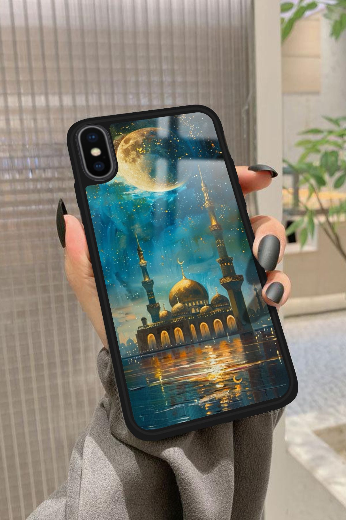 Snacase iPhone Xs Uyumlu Cami Tasarımlı Glossy Premium Kılıf