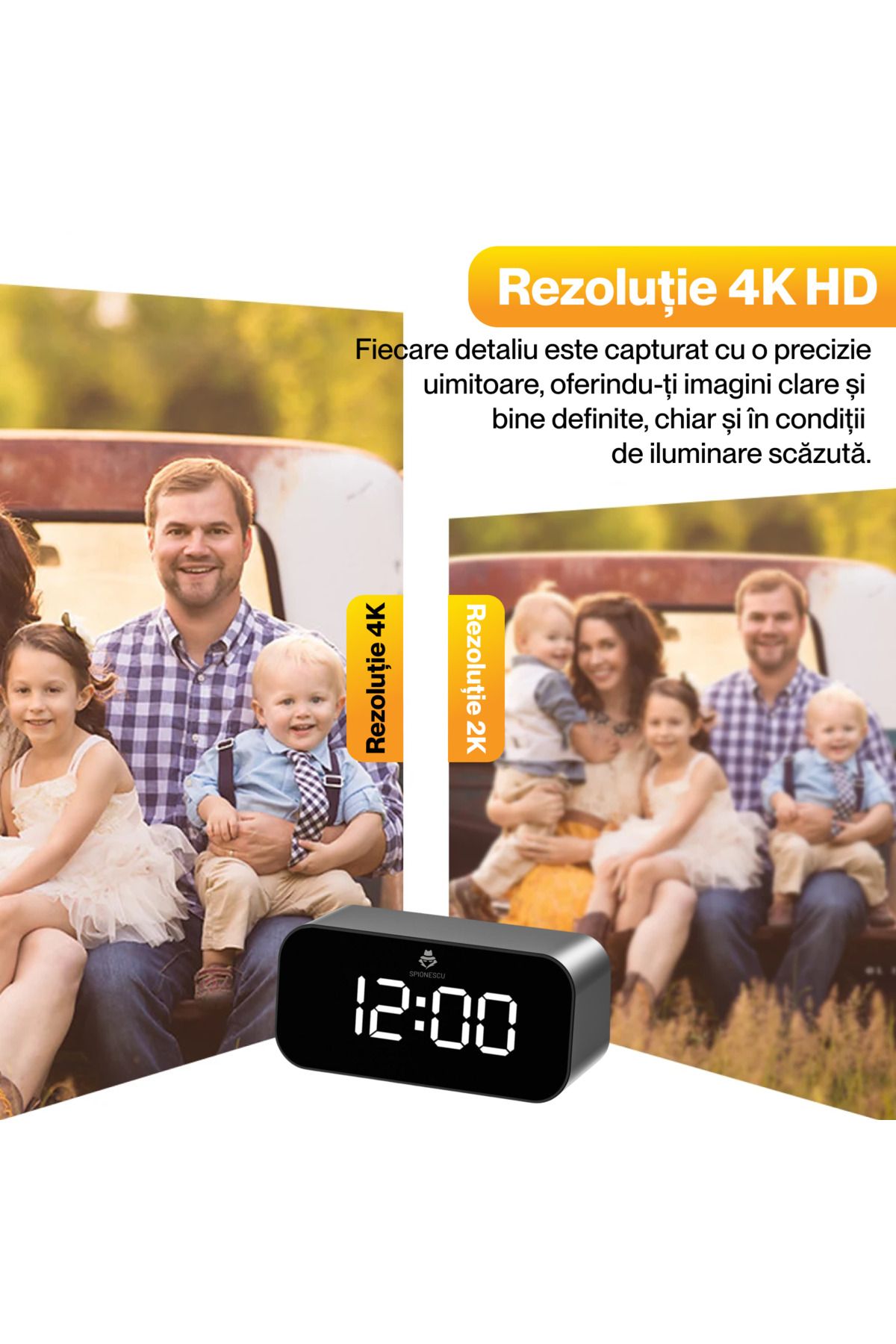 Spionescu-Spy watch with hidden camera, TC100, WIFI, 166° angle, night vision, motion detection, 1200 mAh 3