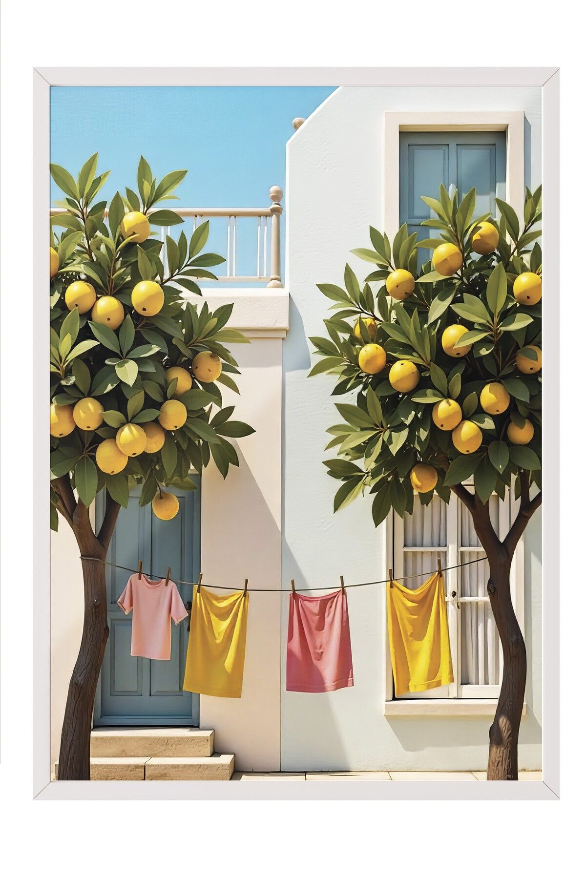 Postifull Beyaz Çerçeveli Poster, Limon Ağaçları, Fotoğraf, Sarı Renk Poster, 2025 Yaz Seçkisi, NO:109653