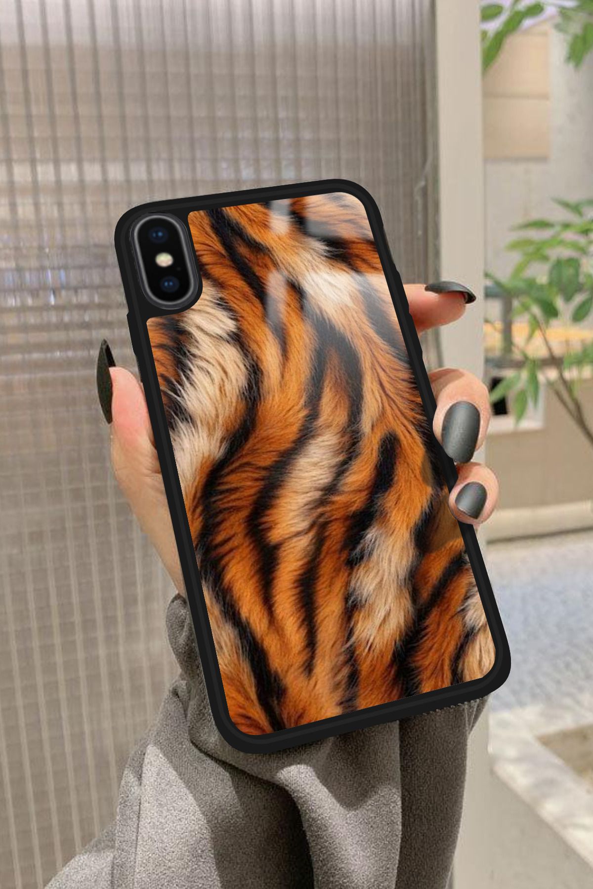 Snacase iPhone X Uyumlu Sarı Leopar Tasarımlı Glossy Premium Kılıf