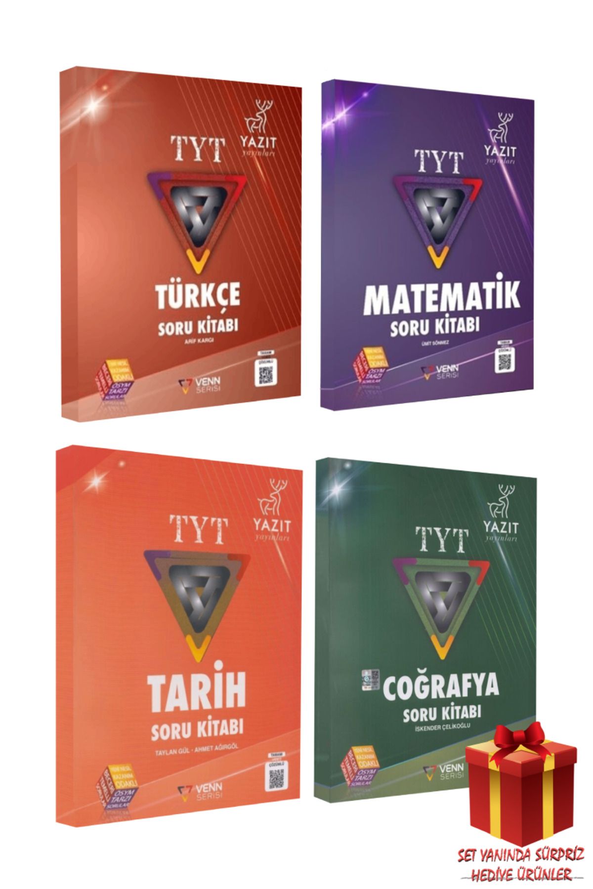 Yazıt Yayınları Venn Serisi TYT Türkçe Matematik Tarih Coğrafya Soru Bankası Seti+ Sürpriz Hediye