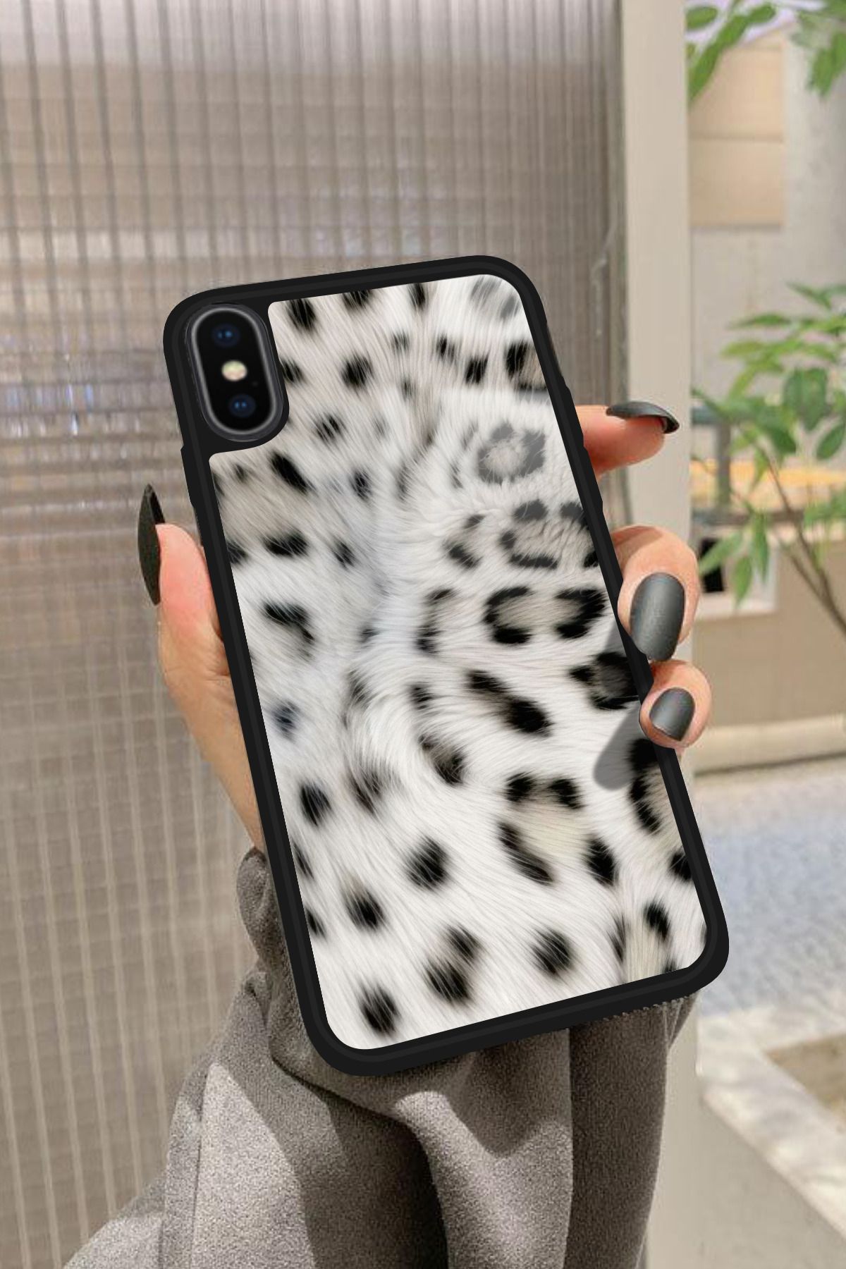 Snacase iPhone Xs Max Uyumlu Leopar Tasarımlı Glossy Premium Kılıf