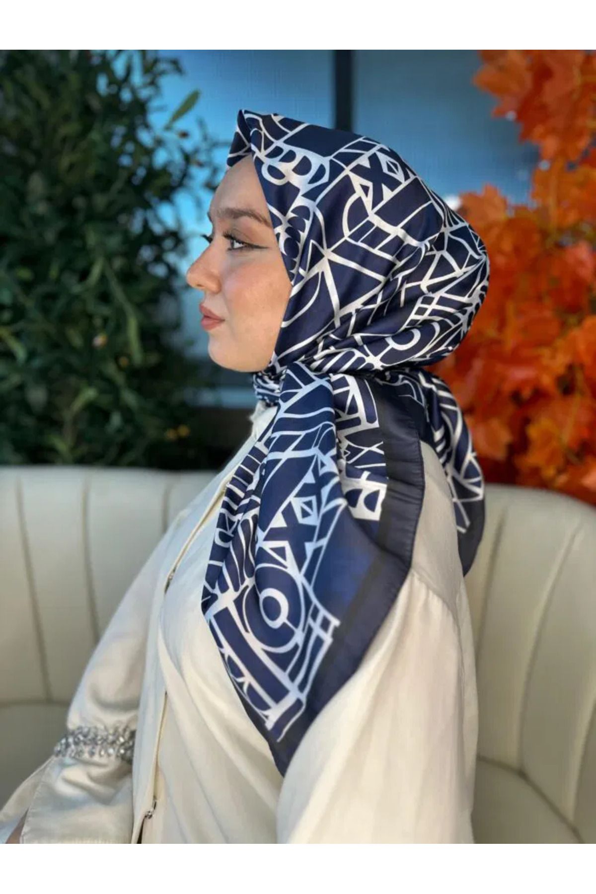 Oxygen Scarfs Oxxo Desen Vual İpek Eşarp6203662