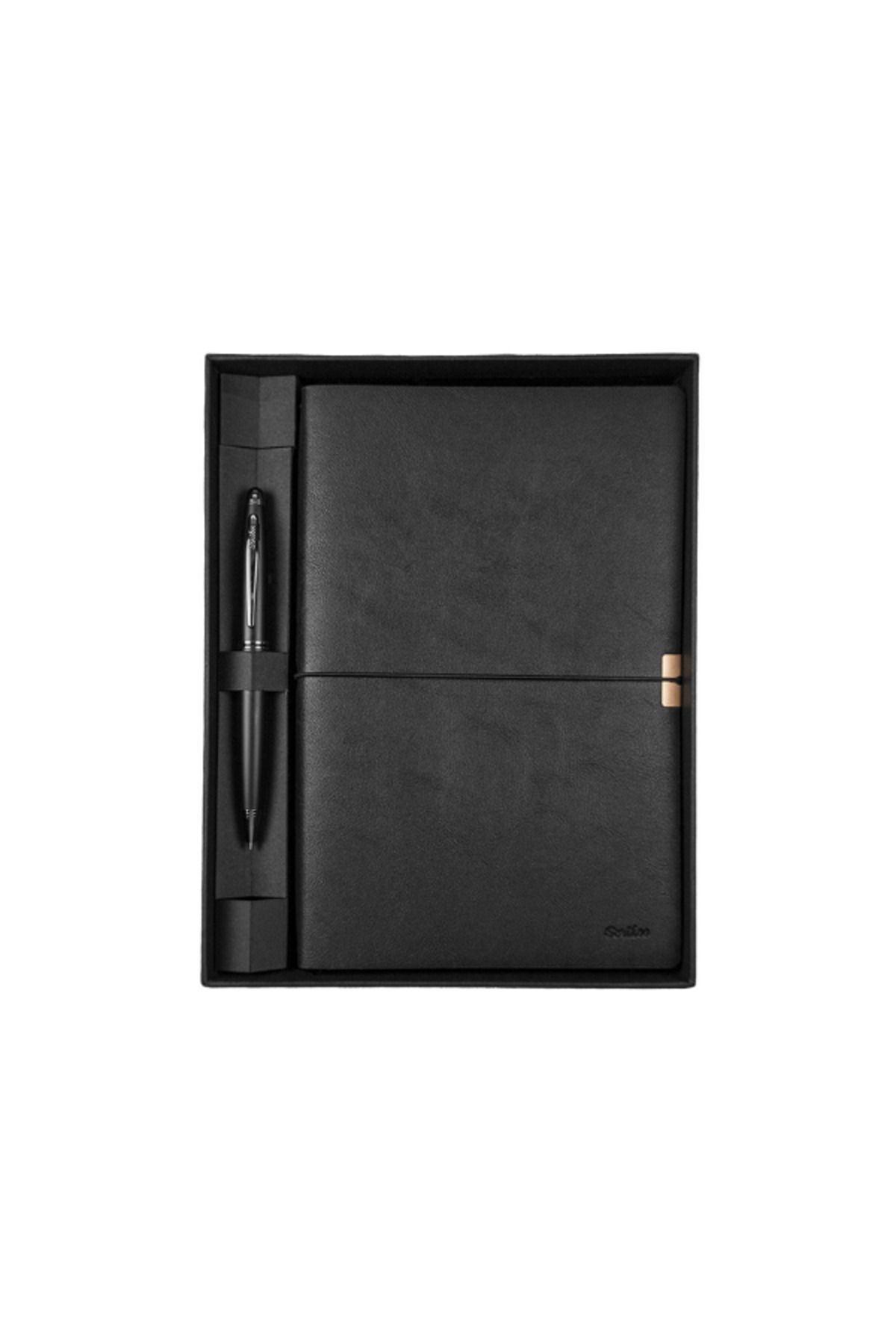 Scrikss A5 Toledo Siyah Defter & Tükenmez Mat Siyah Set