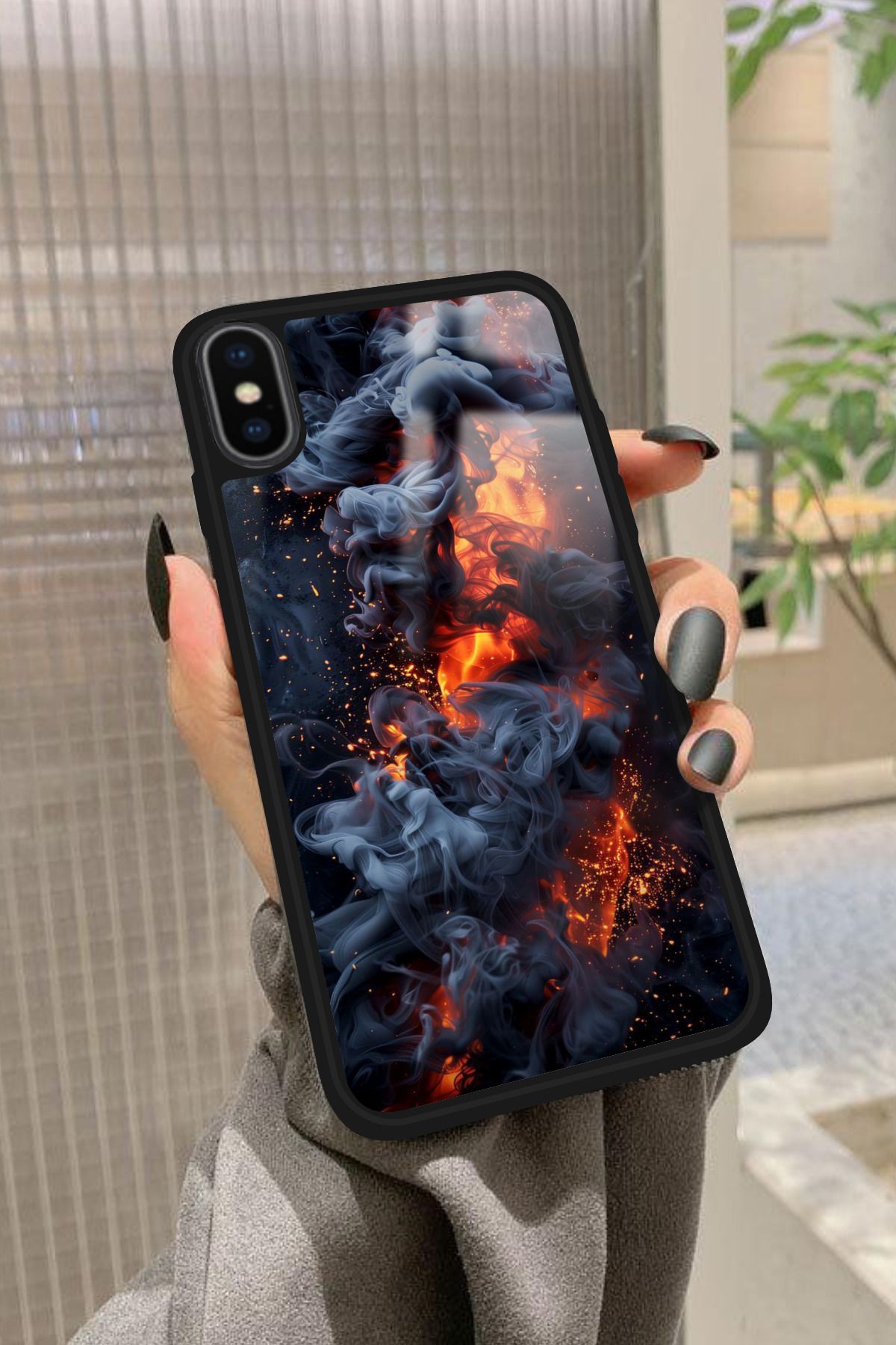 Snacase iPhone Xs Max Uyumlu Soyut Sanat Tasarımlı Glossy Premium Kılıf