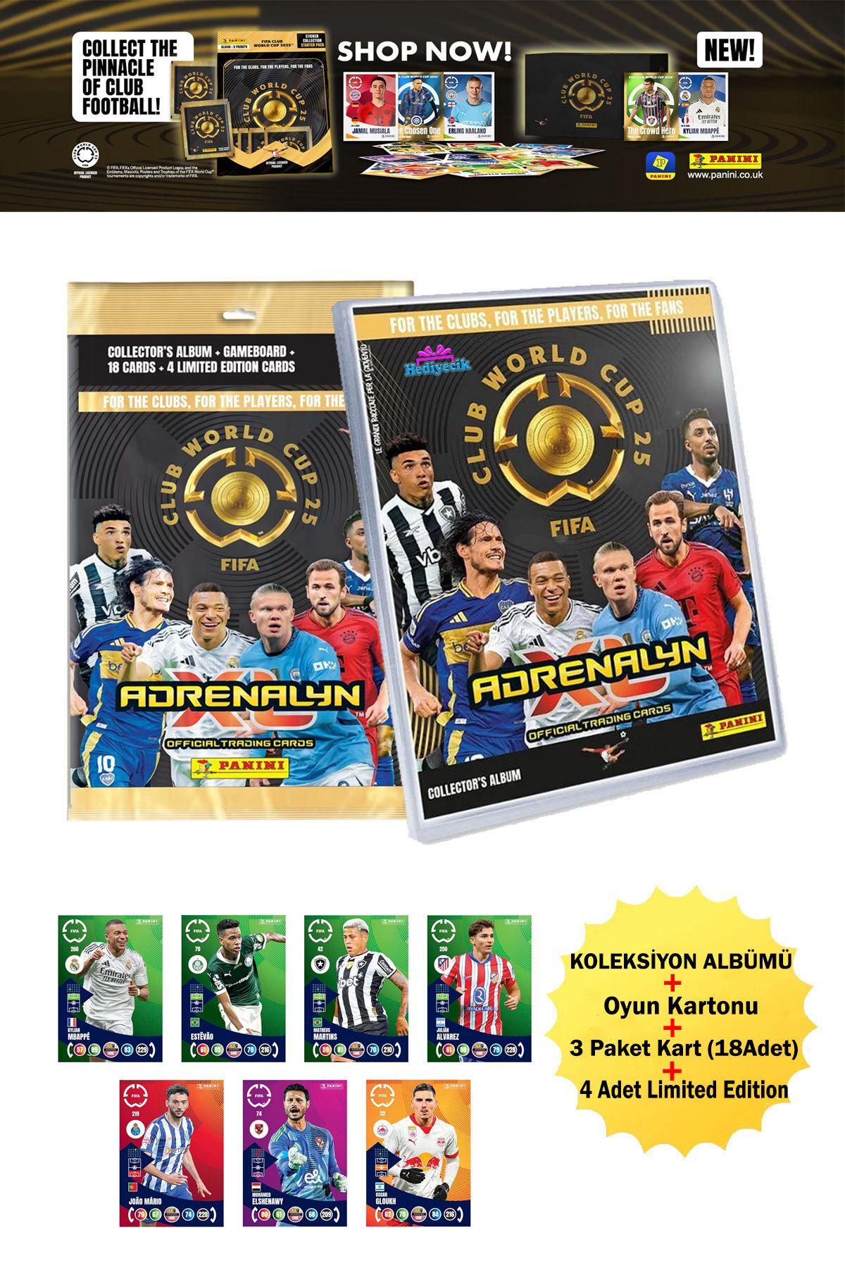 hediyecik Panini Fifa Club World Cup 2025 Futbolcu Kartları Koleksiyon Albümü Set
