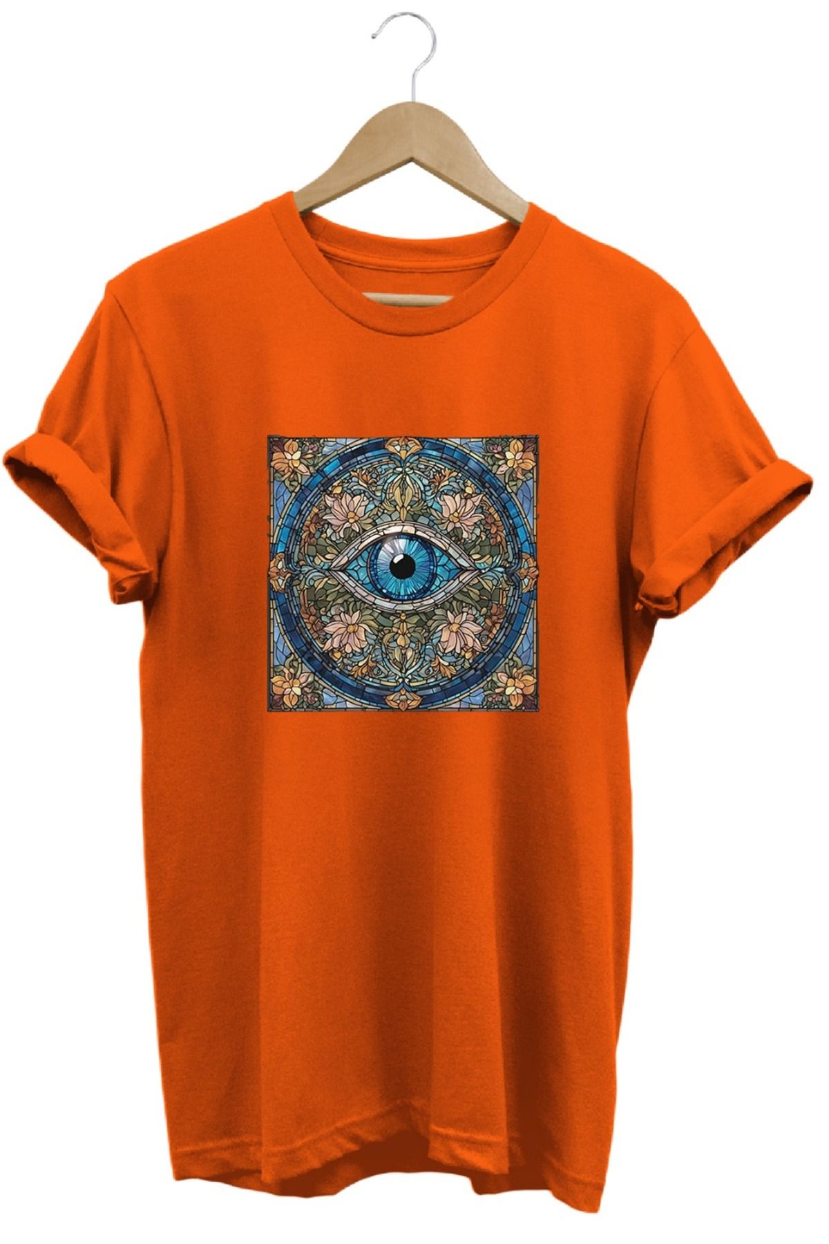 joyyfashion Yoga Üçüncü Göz Baskılı T-Shirt