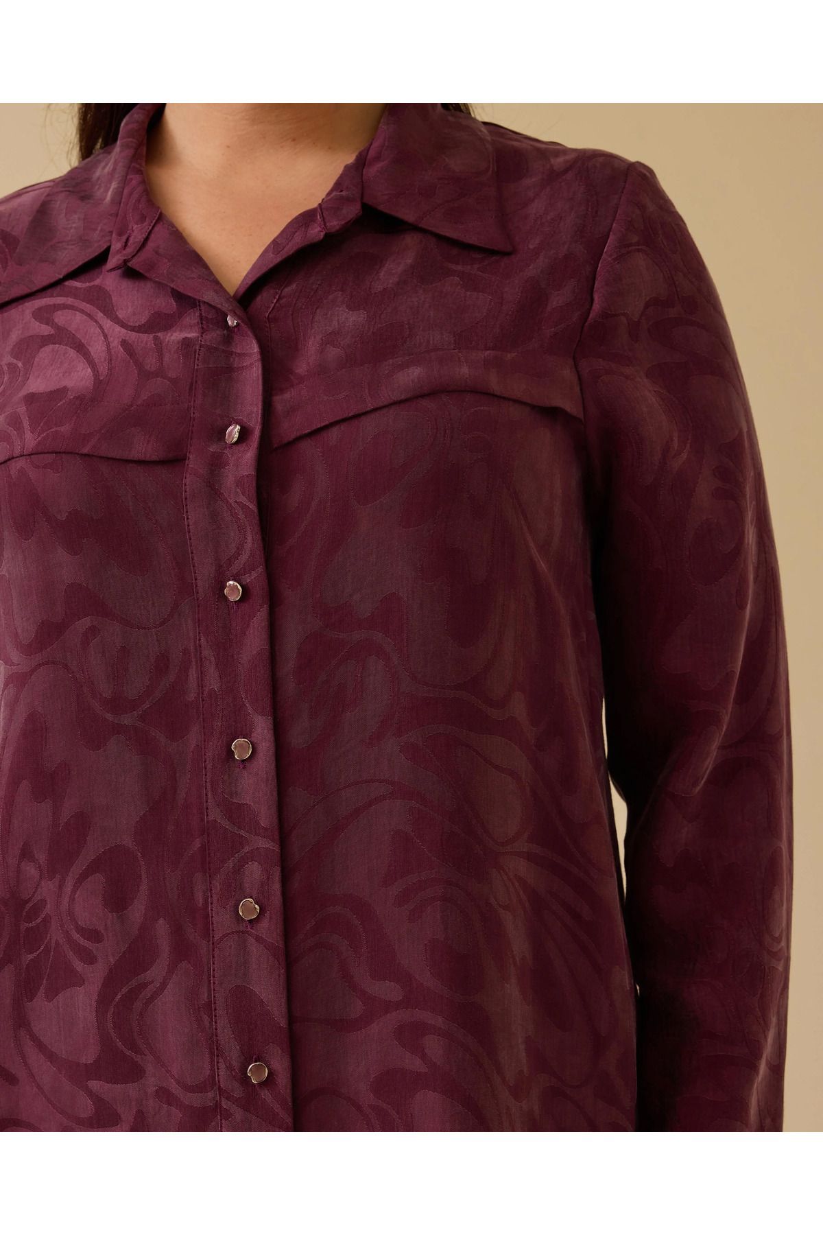 Gala-Xi-Plus Size Buttoned Patterned Tunic 4