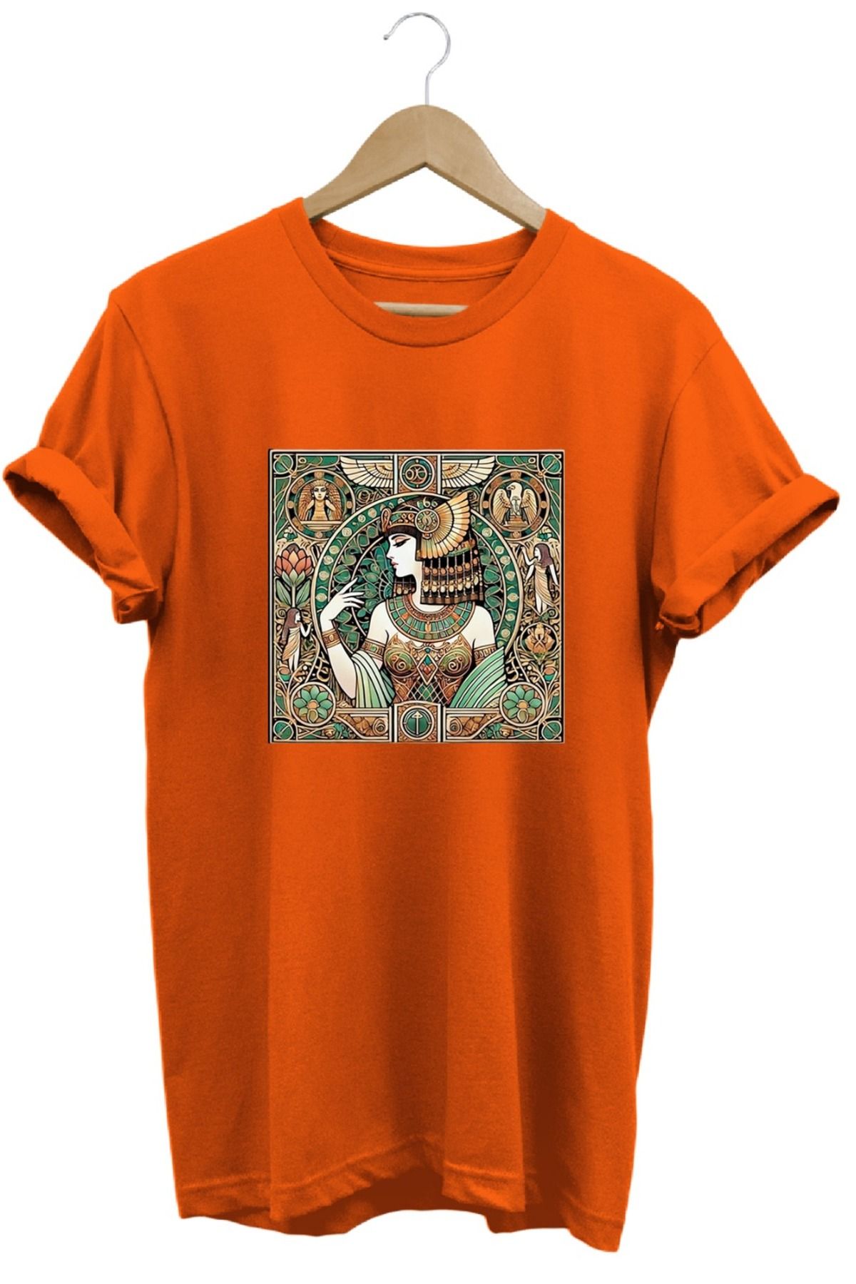 joyyfashion Eski Mısır Antik Çağ Kleopatra Baskılı T-Shirt
