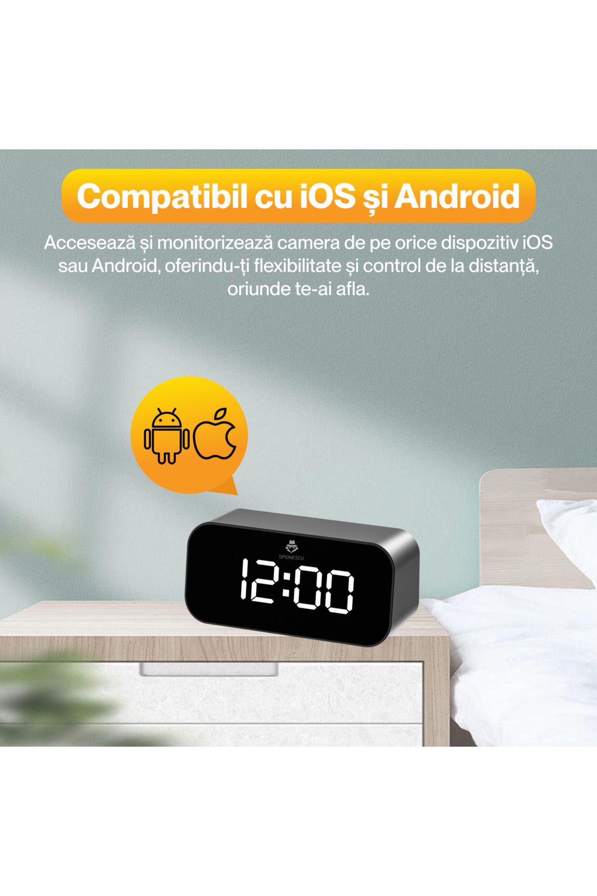 Spionescu-Spy watch with hidden camera, TC100, WIFI, 166° angle, night vision, motion detection, 1200 mAh 6