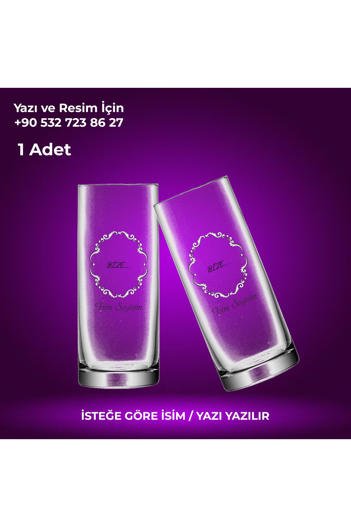 Ceymas Hediyelik Kişiye Özel İsimli Bize Rakı Bardağı
