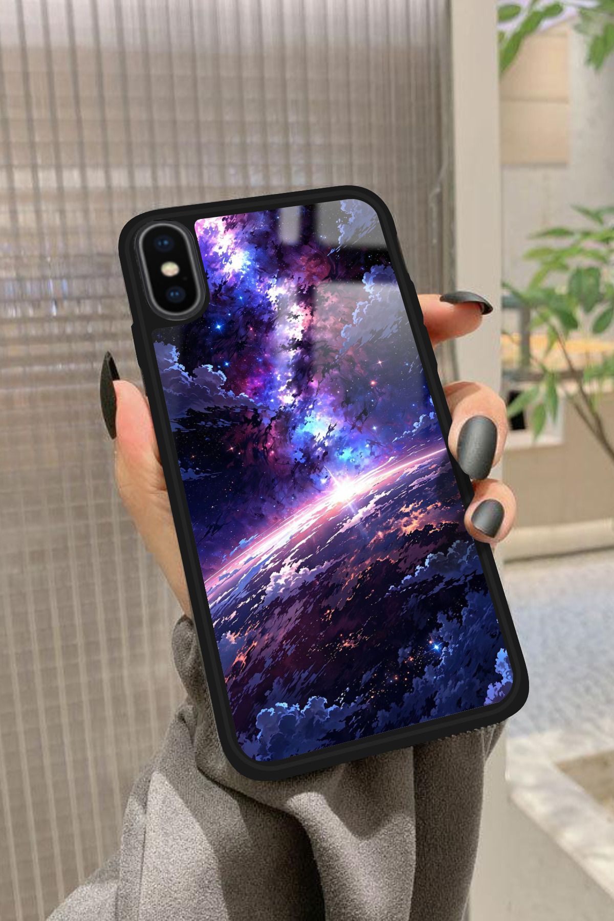 Snacase iPhone Xs Uyumlu Soyut Sanat Tasarımlı Glossy Premium Kılıf