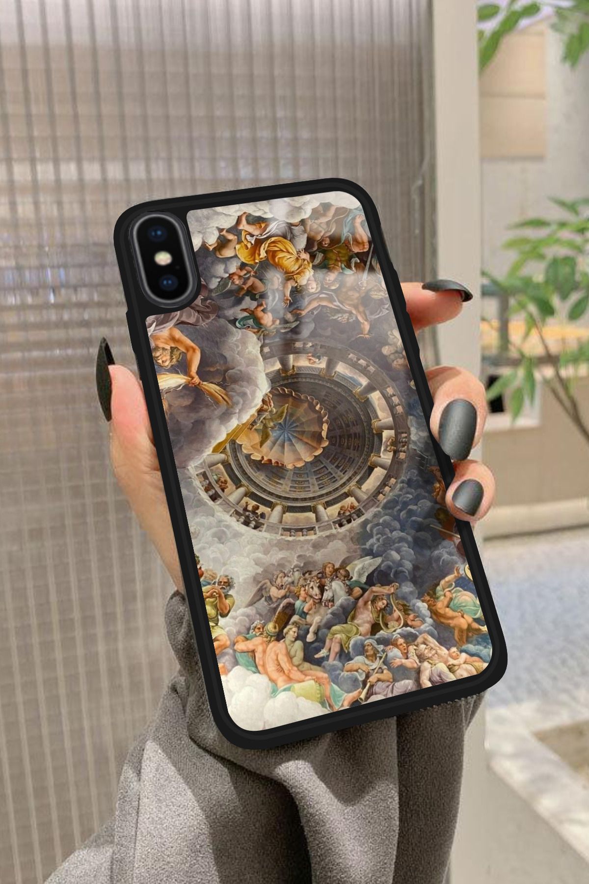 Snacase iPhone Xs Max Uyumlu Rönesans Tasarımlı Glossy Premium Kılıf