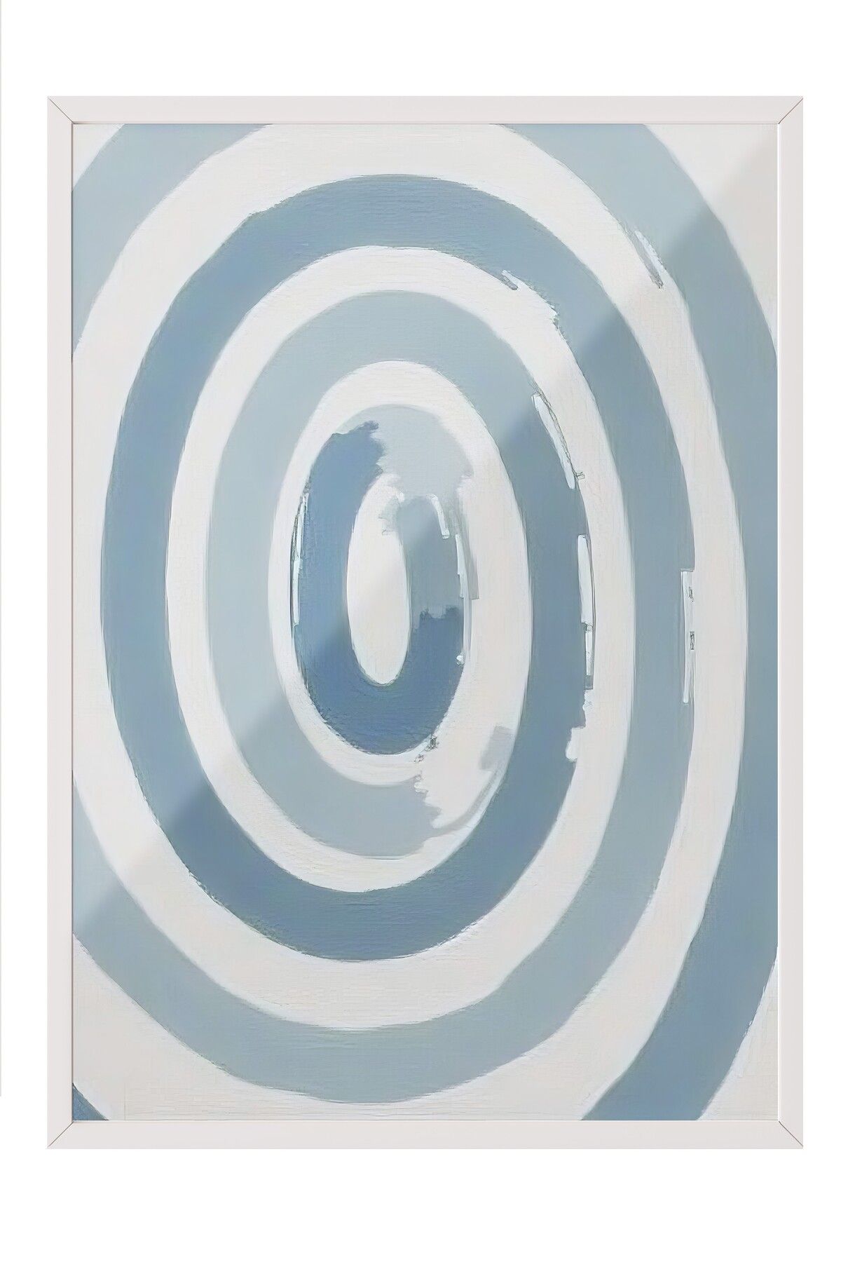 Postifull Beyaz Çerçeveli Poster, Hipnoz Dalgası, İllüstrasyon, Mavi Renk Poster, 2025 Yaz Seçkisi, NO:109666