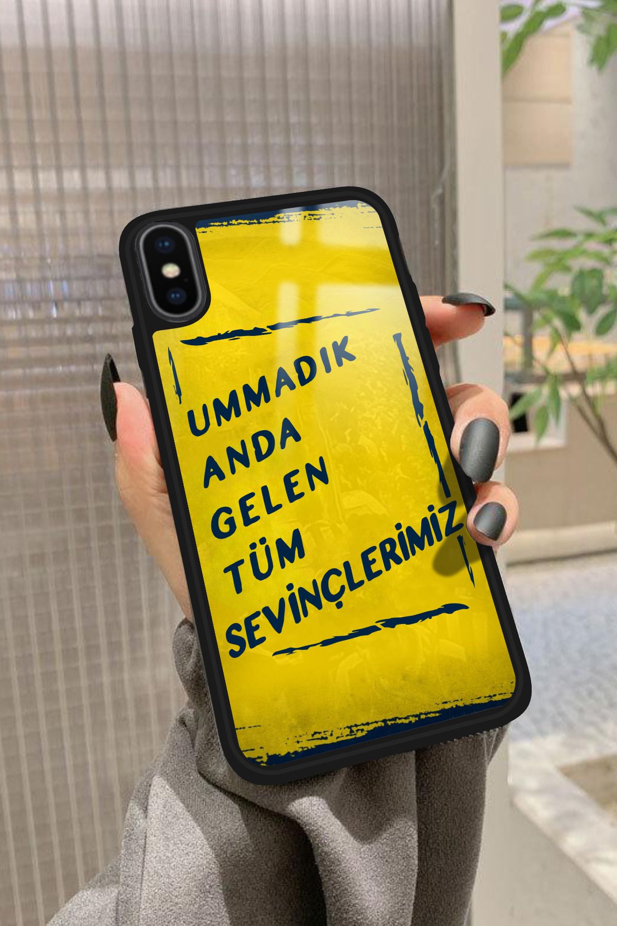 Snacase iPhone X Uyumlu Taraftar Sözü Yazılı Glossy Premium Kılıf