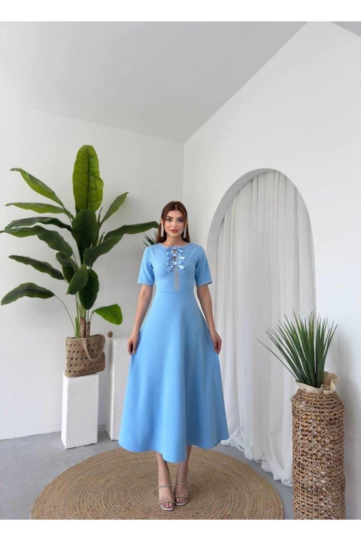 Aymood-Wera Stone Bow Detailed Dress 8