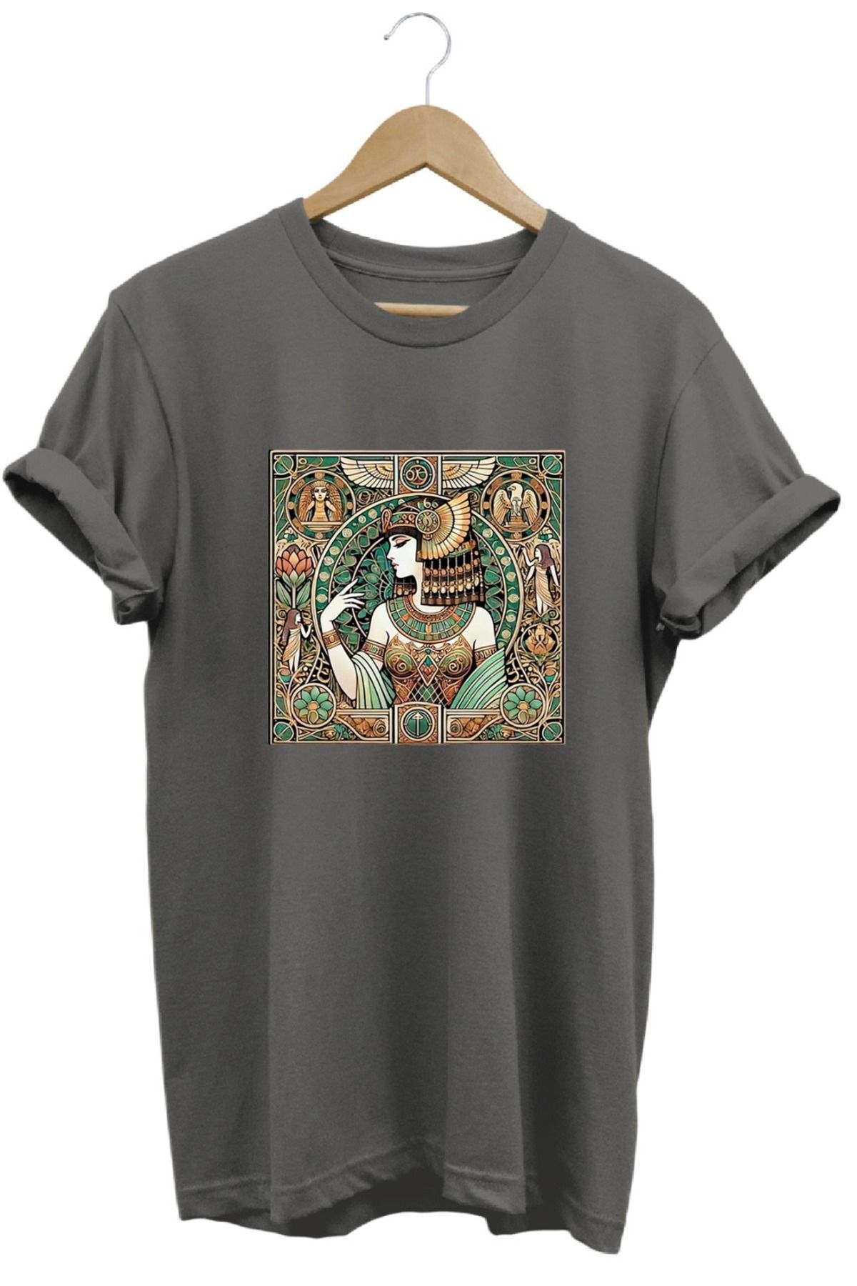 joyyfashion Eski Mısır Antik Çağ Kleopatra Baskılı T-Shirt