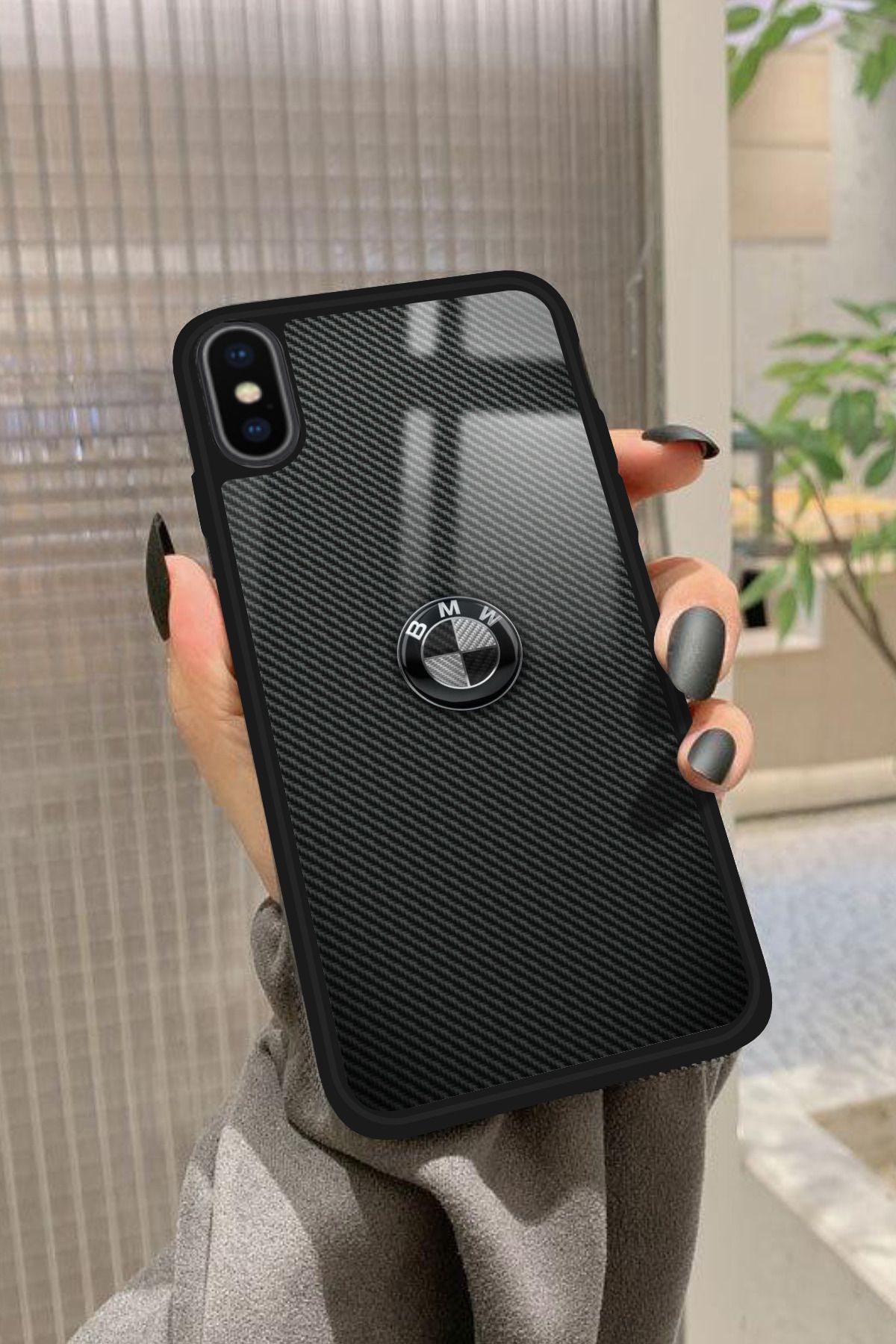 Snacase iPhone Xs Uyumlu Araba Logosu Tasarımlı Glossy Premium Kılıf