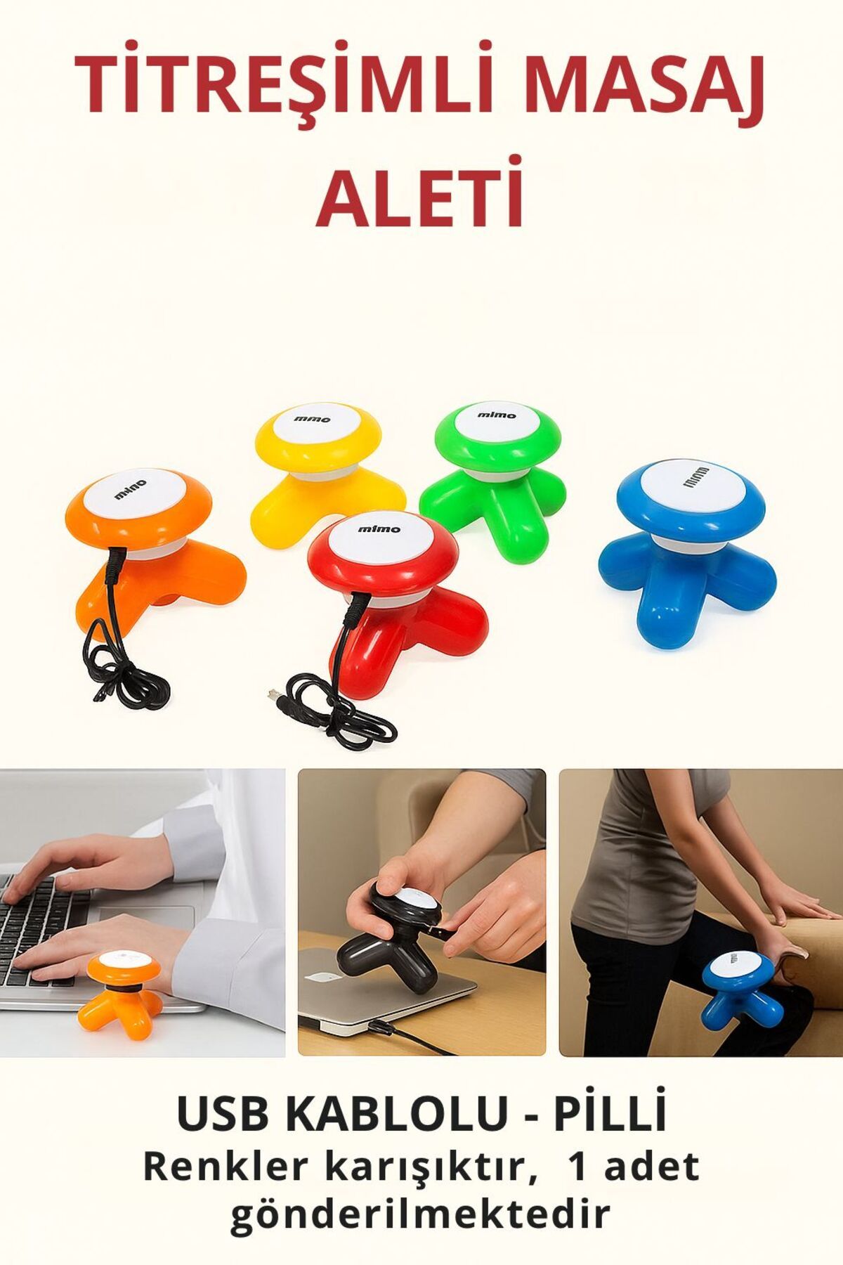 Kelepir Fırsatlar USB Kablolu Titreşimli Mini Masaj Aleti – Renkli, Taşınabilir Model