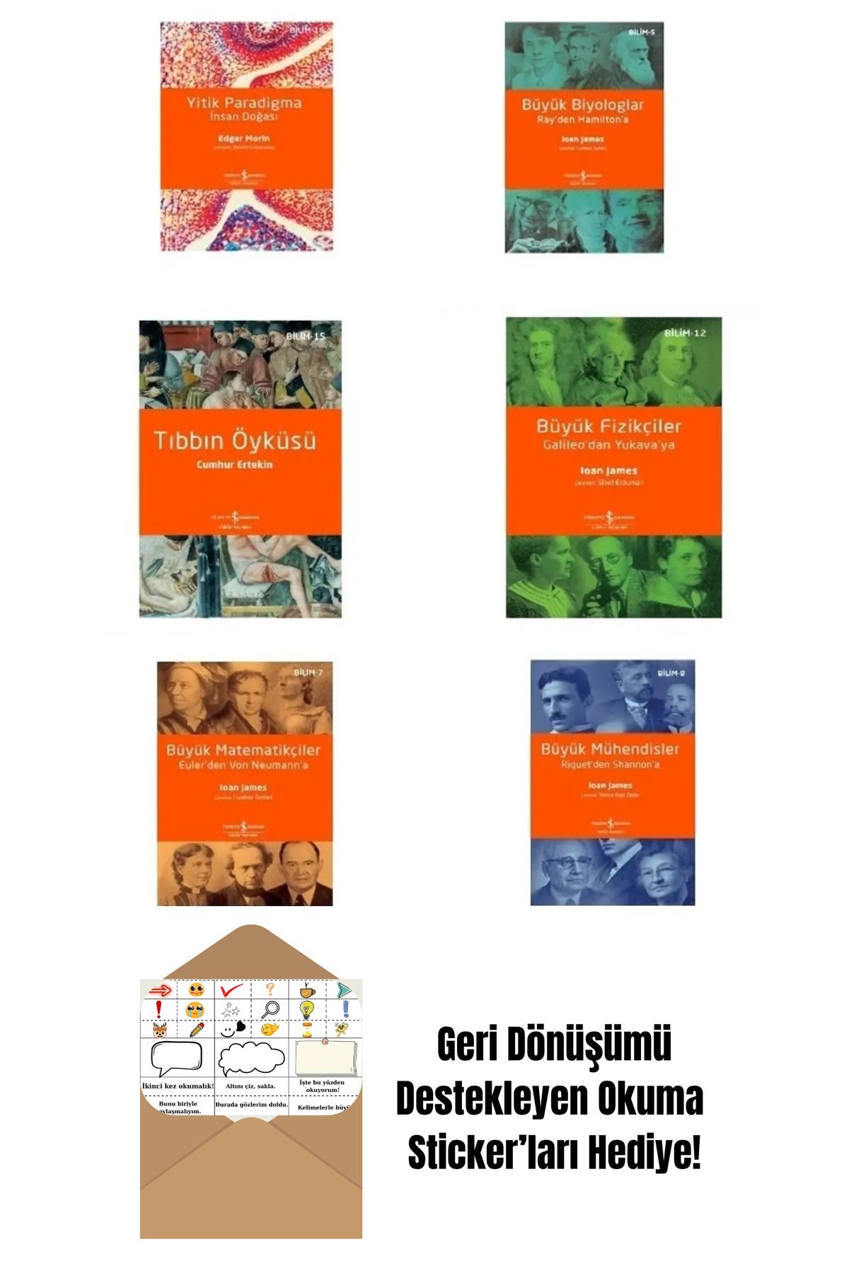 TÜRKİYE İŞ BANKASI KÜLTÜR YAYINLARI 6 Kitap Bilim Seti + Okuma Sticker'ları