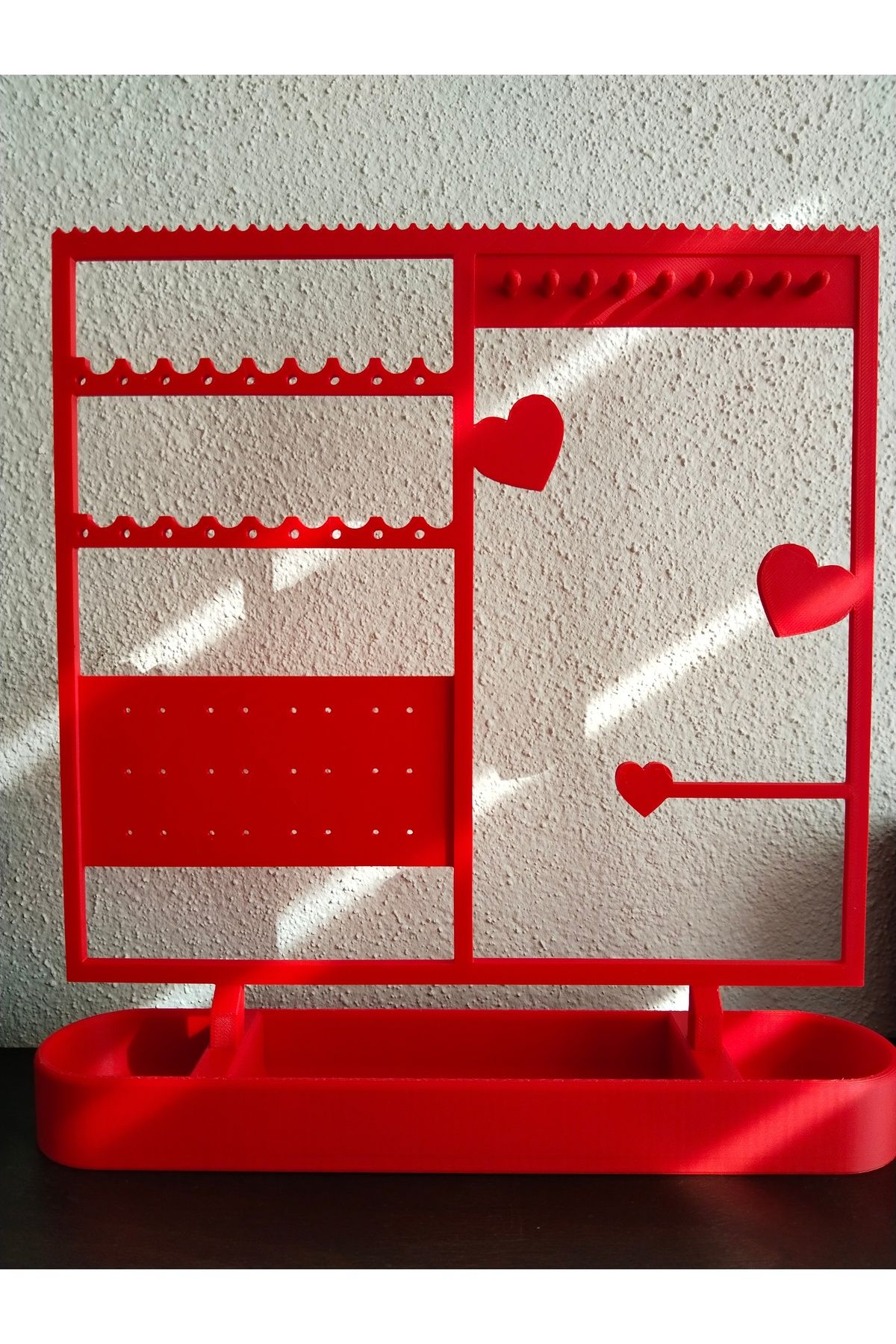 berkatello Kalpli Takı Standı, Takı Organizer, Takı Askısı 25cmX25cm Kırmızı