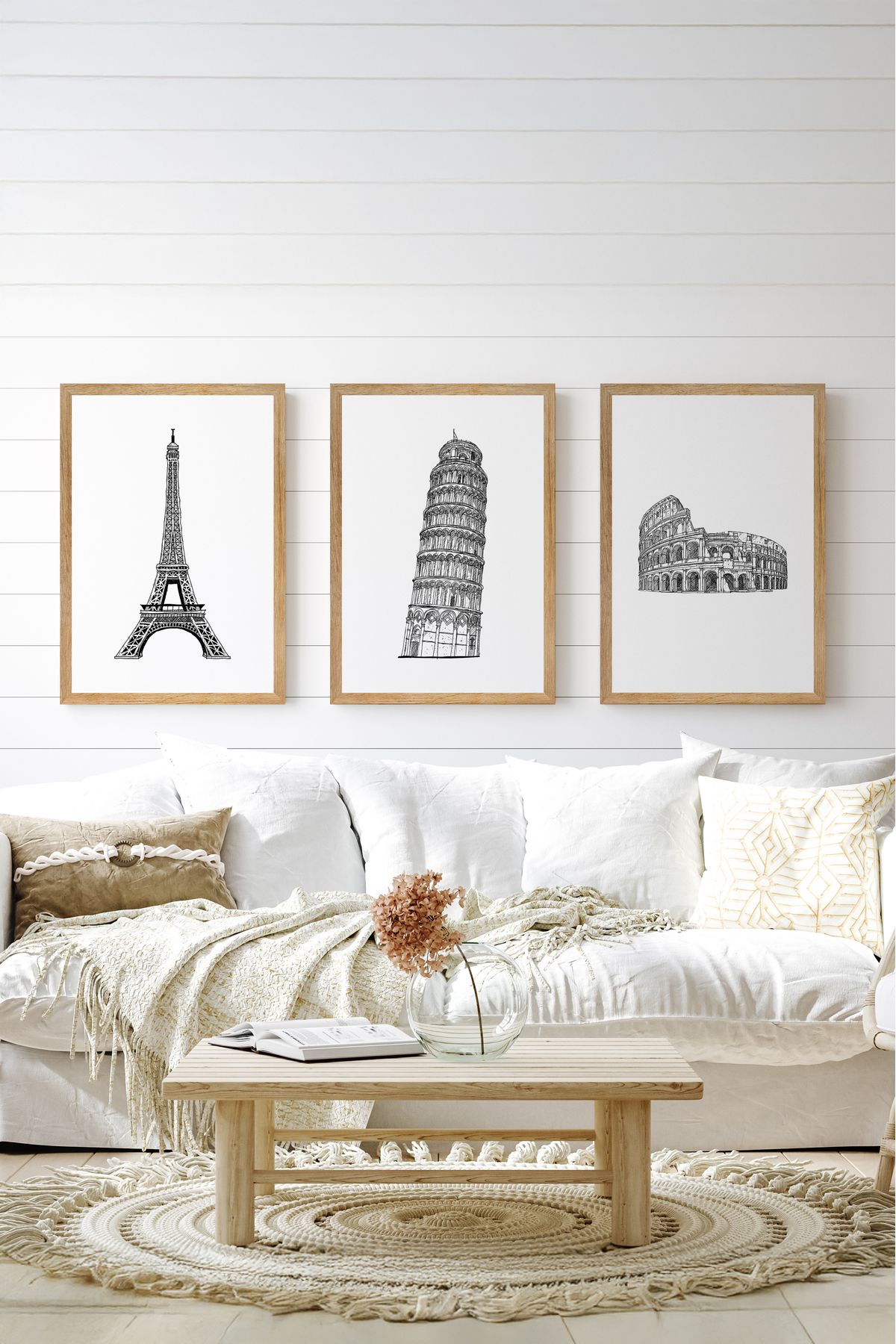 artflow 3 Parça Çerçeve Görünümlü Mdf Tablo Seti