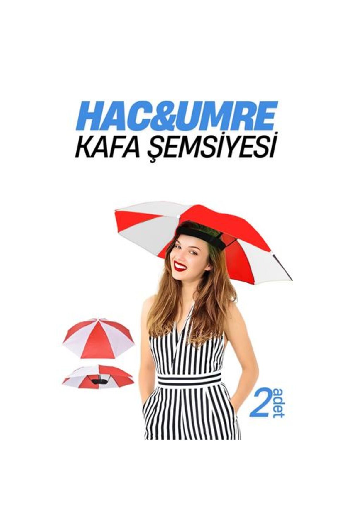 Toptan Bulurum Hac Umre Kafa Şemsiyesi Güneş Koruma Şemsiyesi 2 adet
