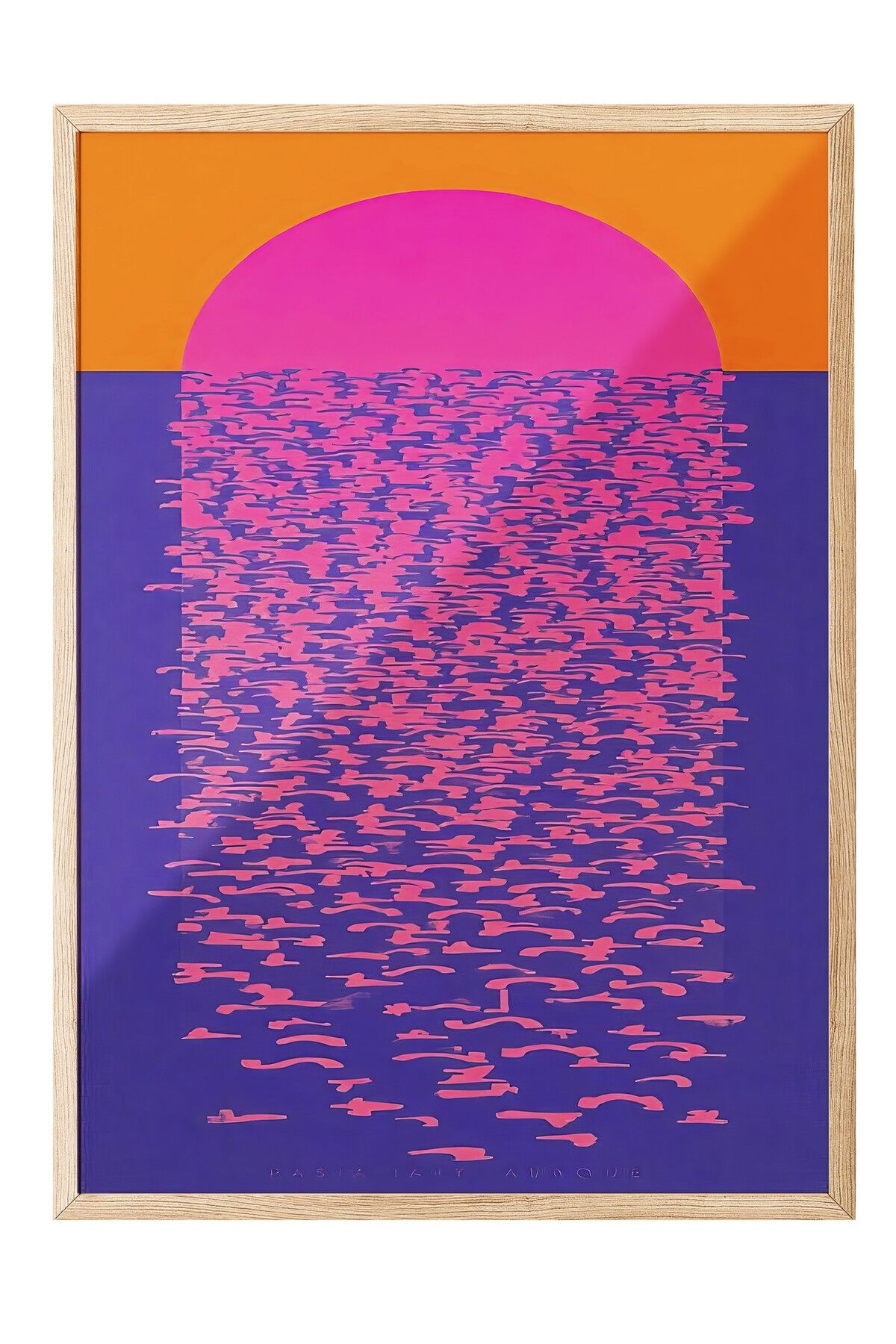 Postifull Ahşap Çerçeveli Tablo, Güneşin Yansıması, İllüstrasyon, Maximalist, Mavi Renk Poster, 2025 Yaz Seçki