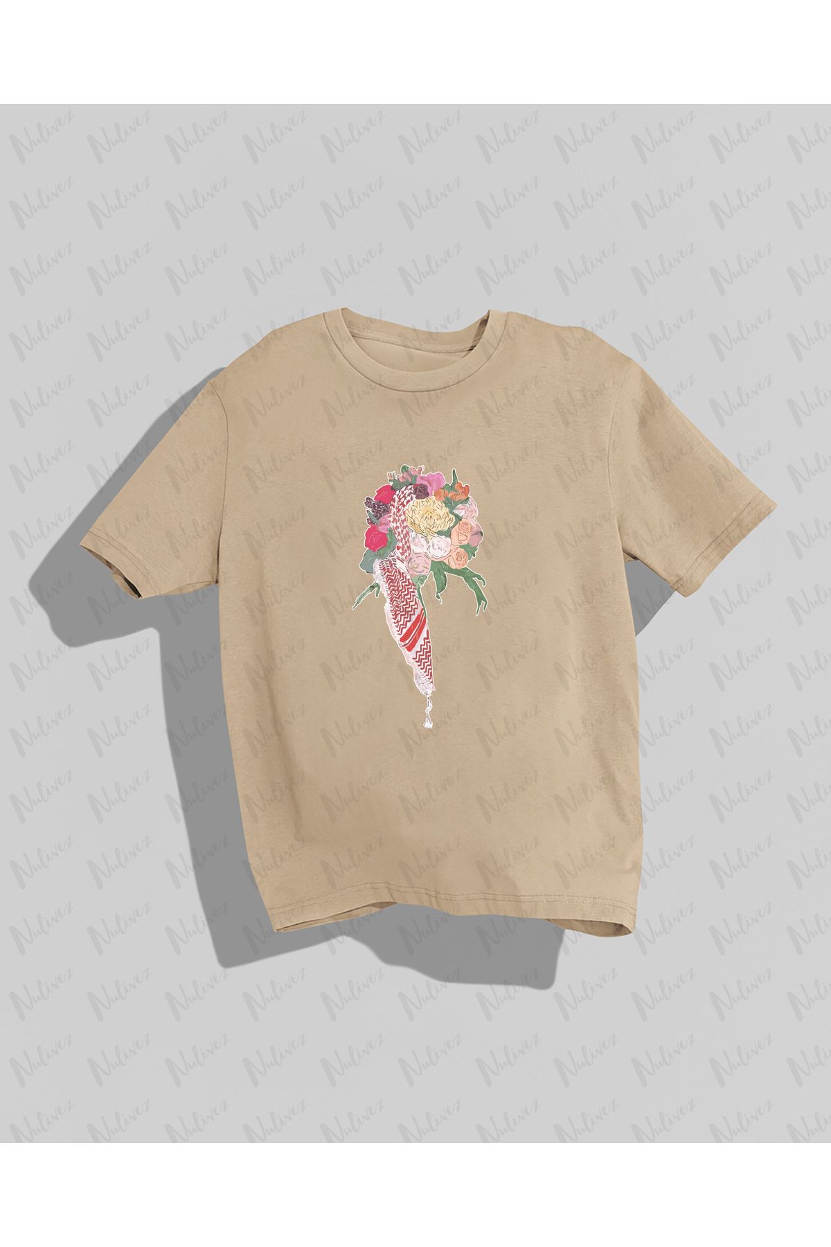 Nulivez Filistin Tasarımı Baskılı Yüksek Kalite Kompakt Unisex Oversize T-Shirt