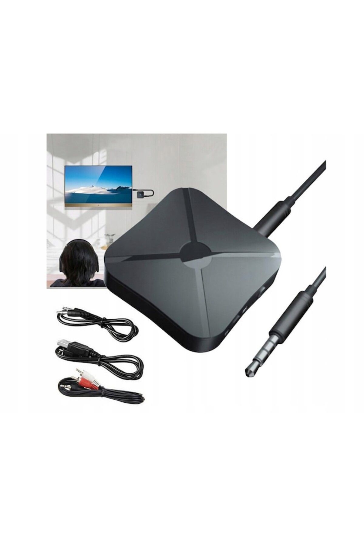 OEM-Adapter, Bluetooth Receiver, Transmitter, BT 4.2, 3.5mm Jack, TX/RX, Operating Range up to 10m, Blac 3