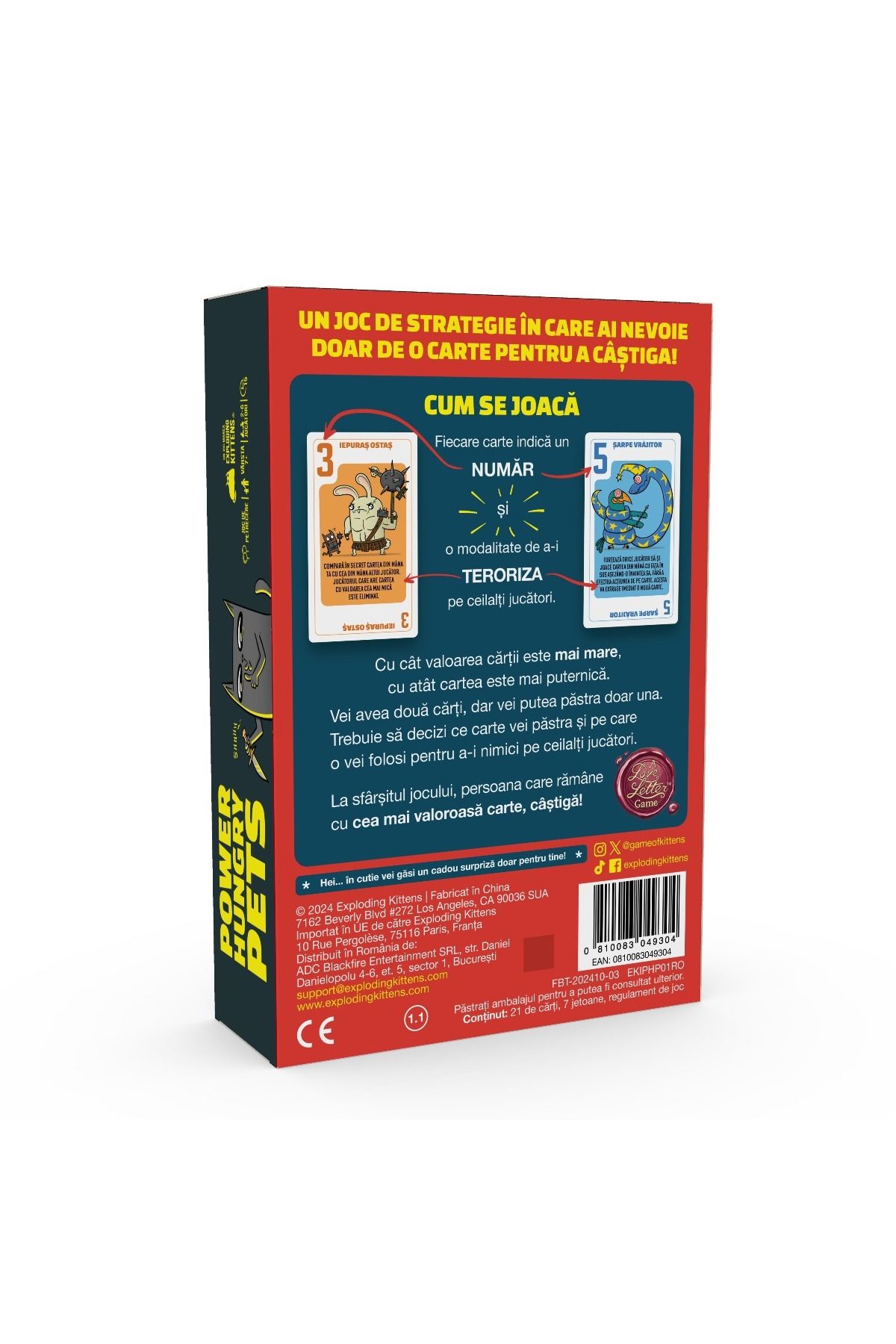 Exploding Kittens-Board game Power Hungry Pets, Romanian language 2