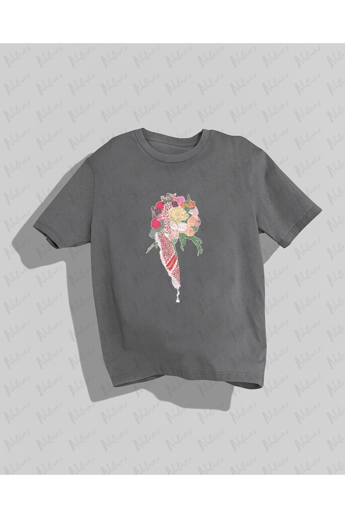 Nulivez Filistin Tasarımı Baskılı Yüksek Kalite Kompakt Unisex Oversize T-Shirt
