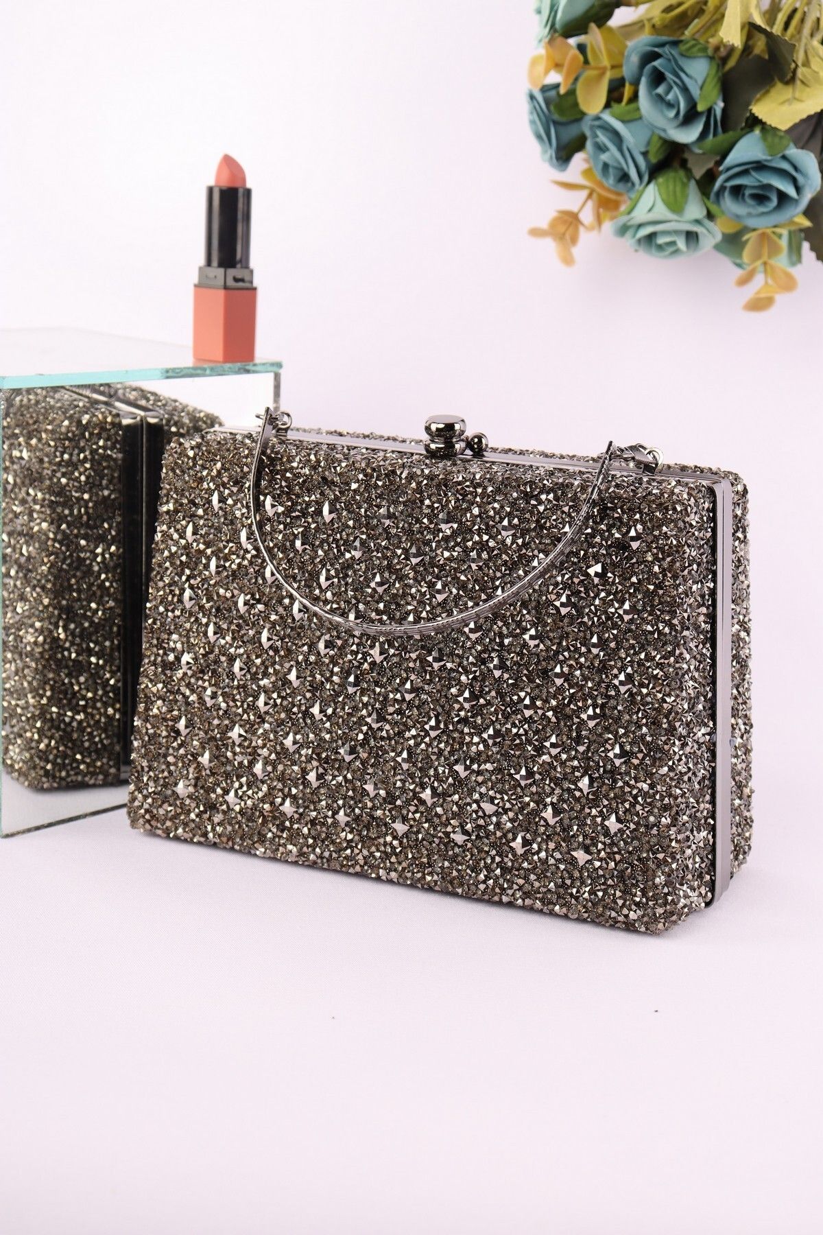 weem bag 701 KARE TAŞLI ÇİFT METAL SAPLI