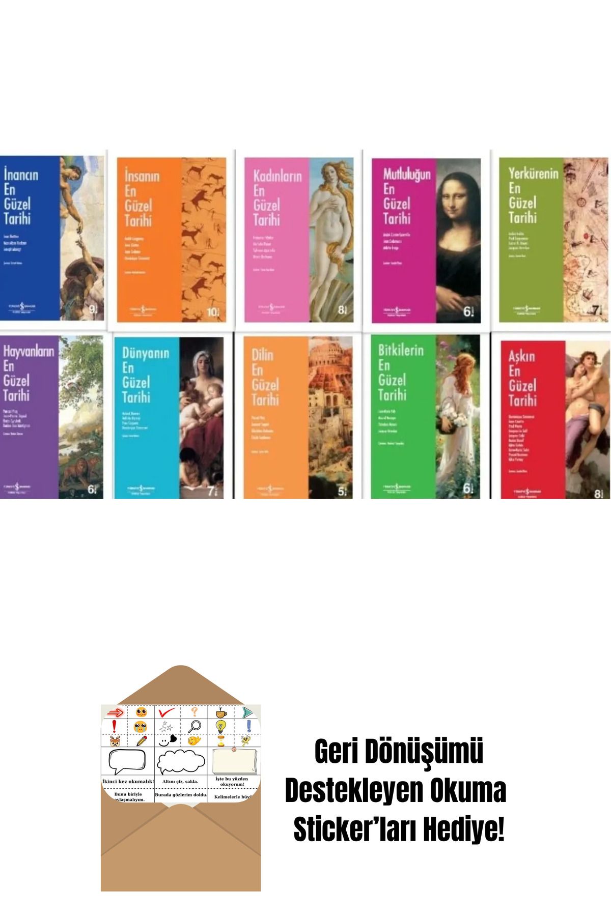 TÜRKİYE İŞ BANKASI KÜLTÜR YAYINLARI En Güzel Tarih Serisi 10 Kitap + Okuma Sticker'ları